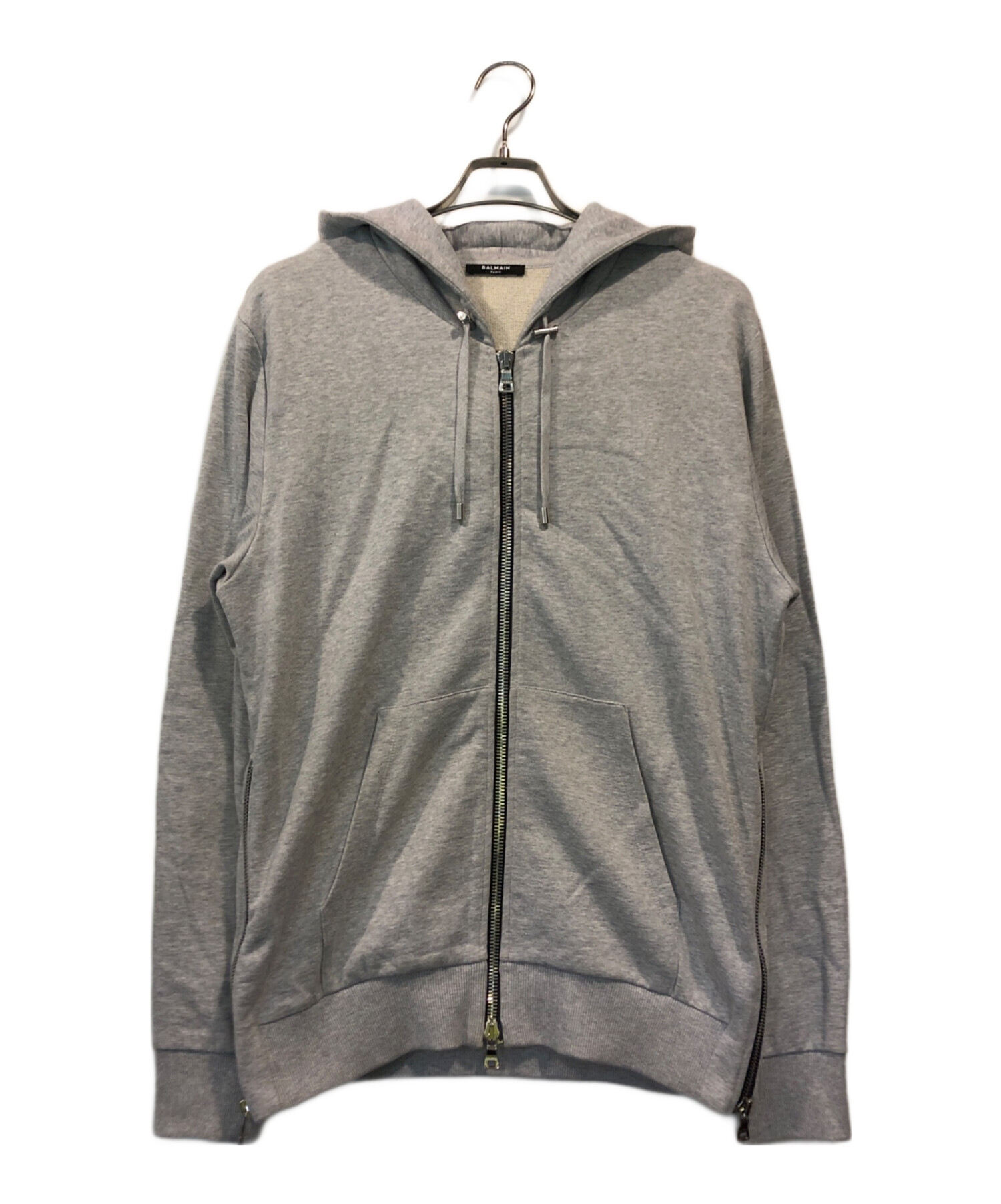 中古・古着通販】BALMAIN (バルマン) ジップパーカー グレー サイズ:L  