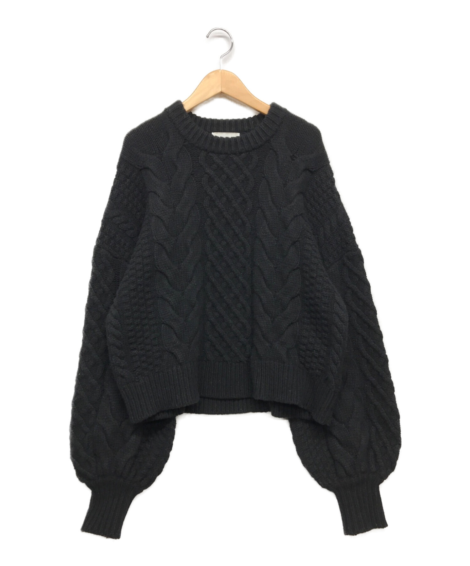 【CLANE】cable puff knit black size1
