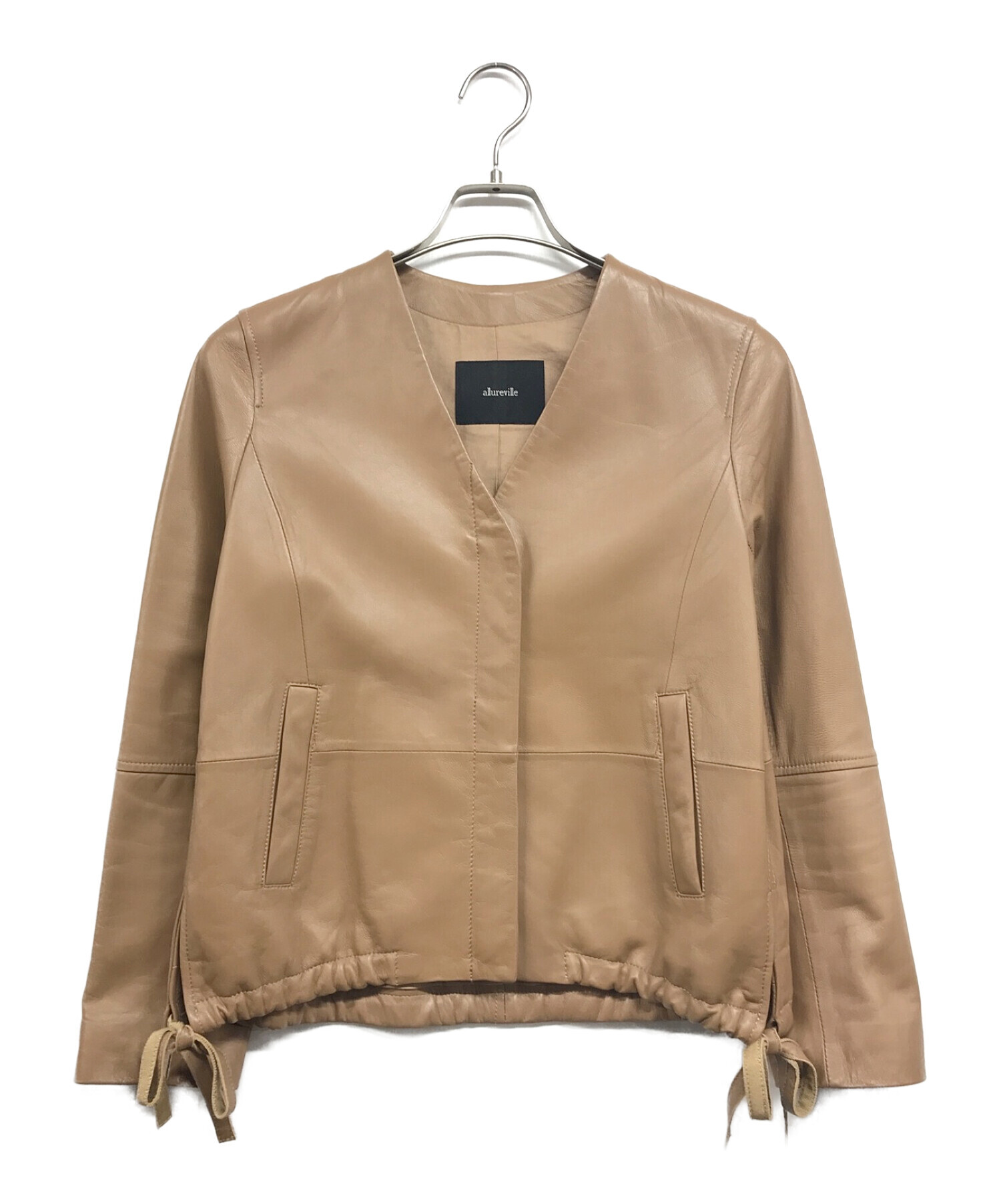 アルアバイル レザーVカラー ブルゾン セール】 ラムレザーコンパクト