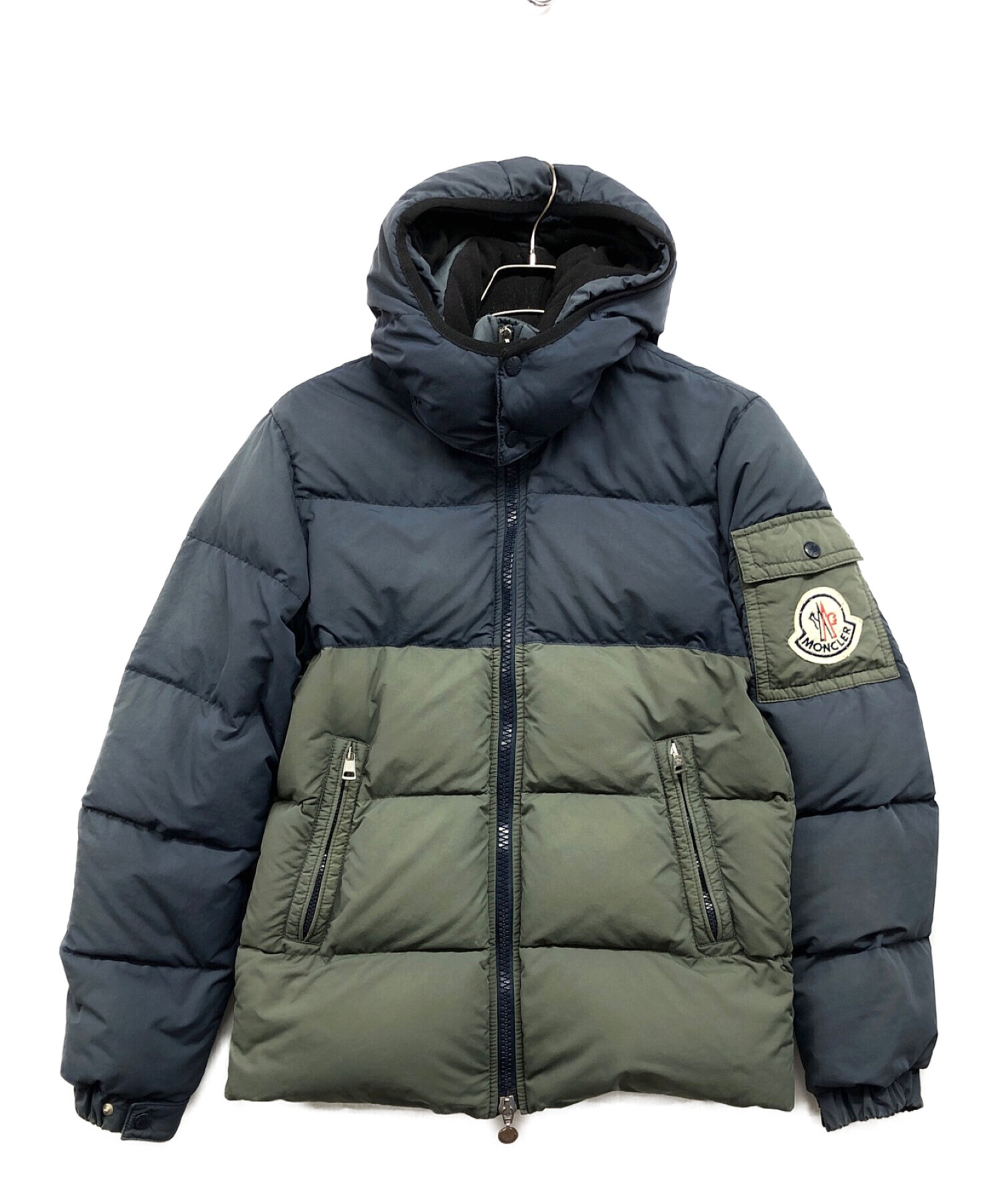 MONCLER (モンクレール) eYe COMME des GARCONS JUNYAWATANABE MAN (コム デ ギャルソン ジュンヤ  ワタナベ マン) ダウンジャケット ネイビー×グリーン サイズ:SS