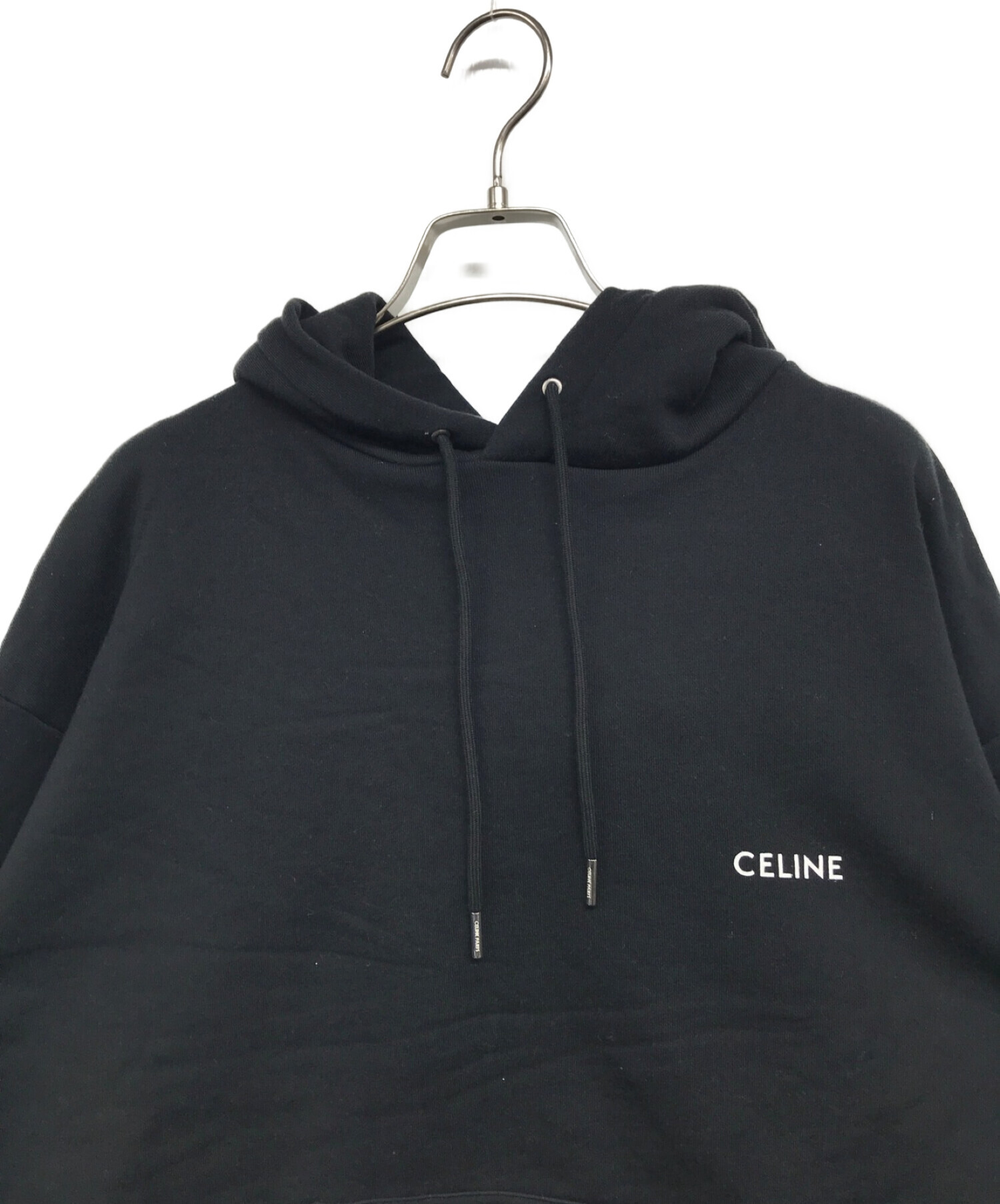 『CELINE』セリーヌ (XL) ロゴプルオーバーパーカー / ブラック