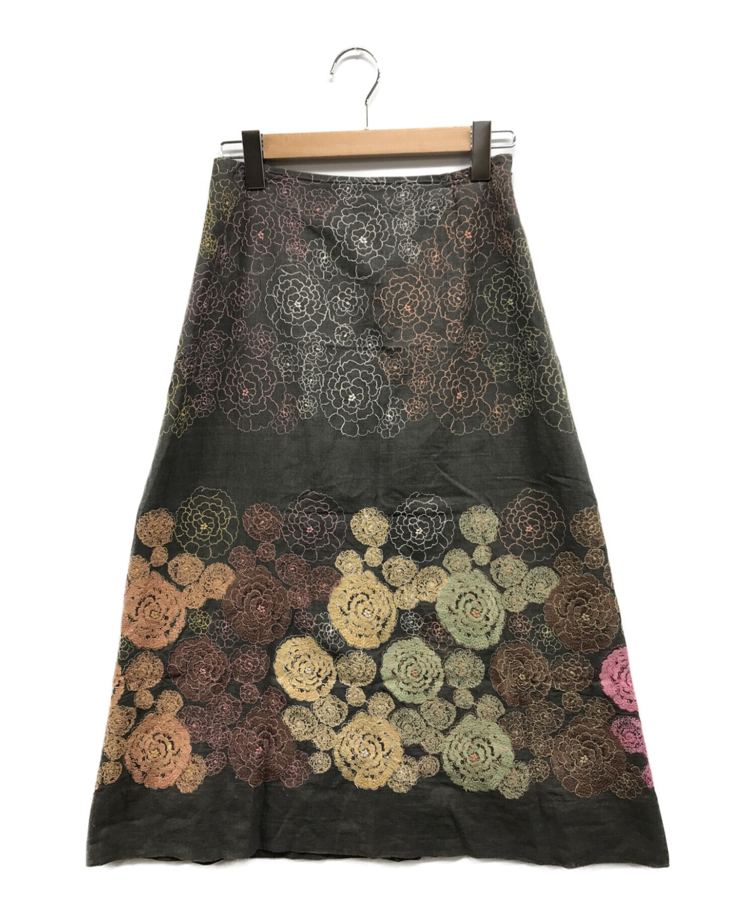 中古・古着通販】PJC (PJC) 刺繍スカート グレー サイズ:L｜ブランド  