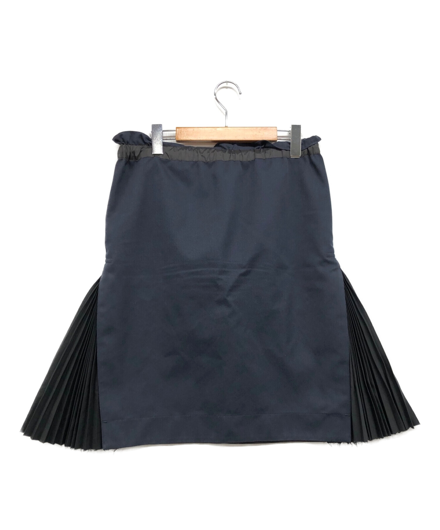 中古・古着通販】sacai (サカイ) プリーツドッキングスカート ネイビー  