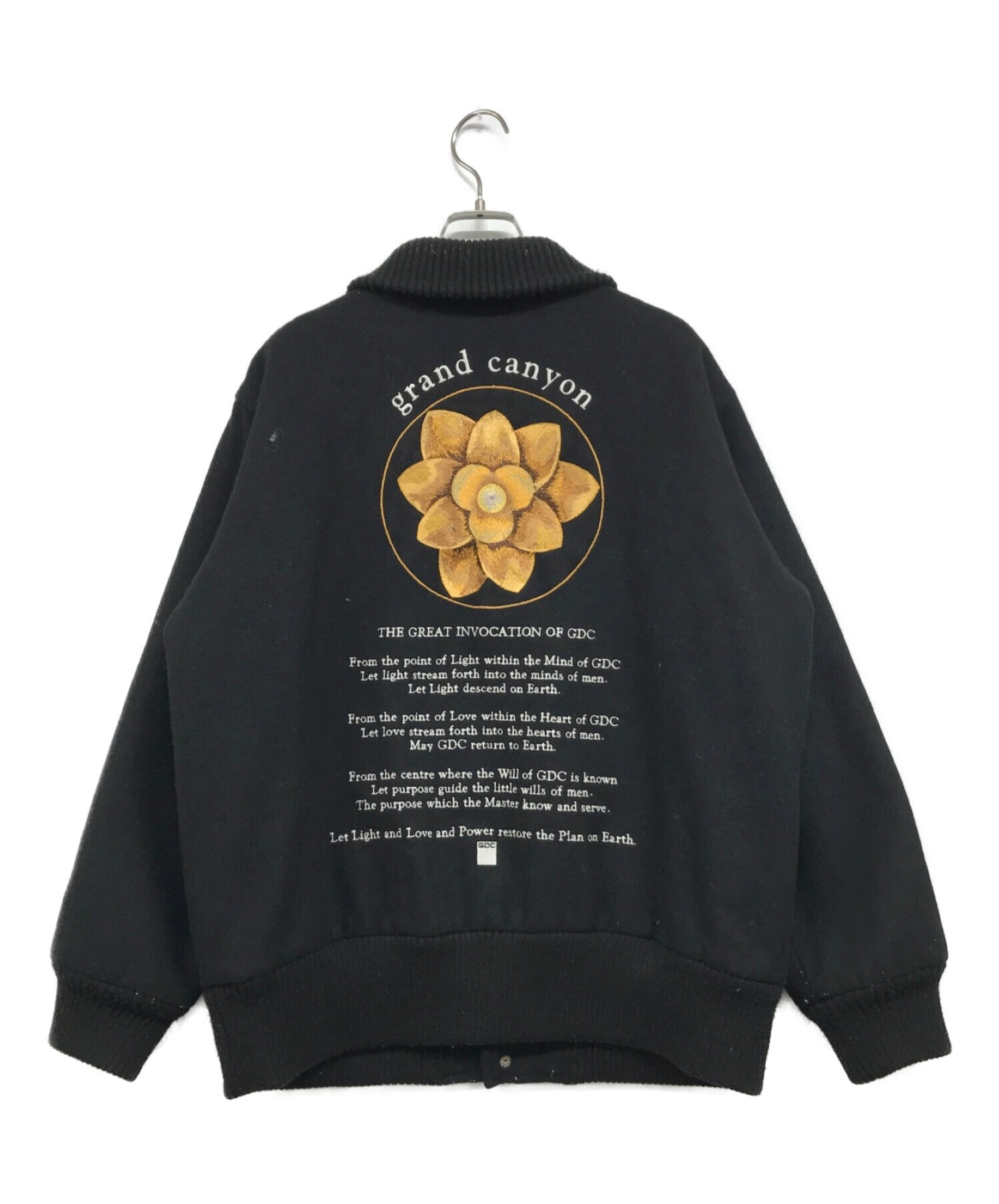 GDC グランドキャニオン 雪印 刺繍 ブルゾン スタジャン 黒 メルトン