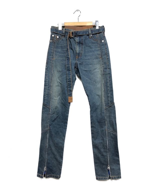 中古・古着通販】sacai (サカイ) 再構築ベルテッドデニムパンツ ブルー  
