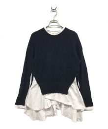 中古・古着通販】ENFOLD (エンフォルド) KNIT×CUTコンビフレアヘムプル 