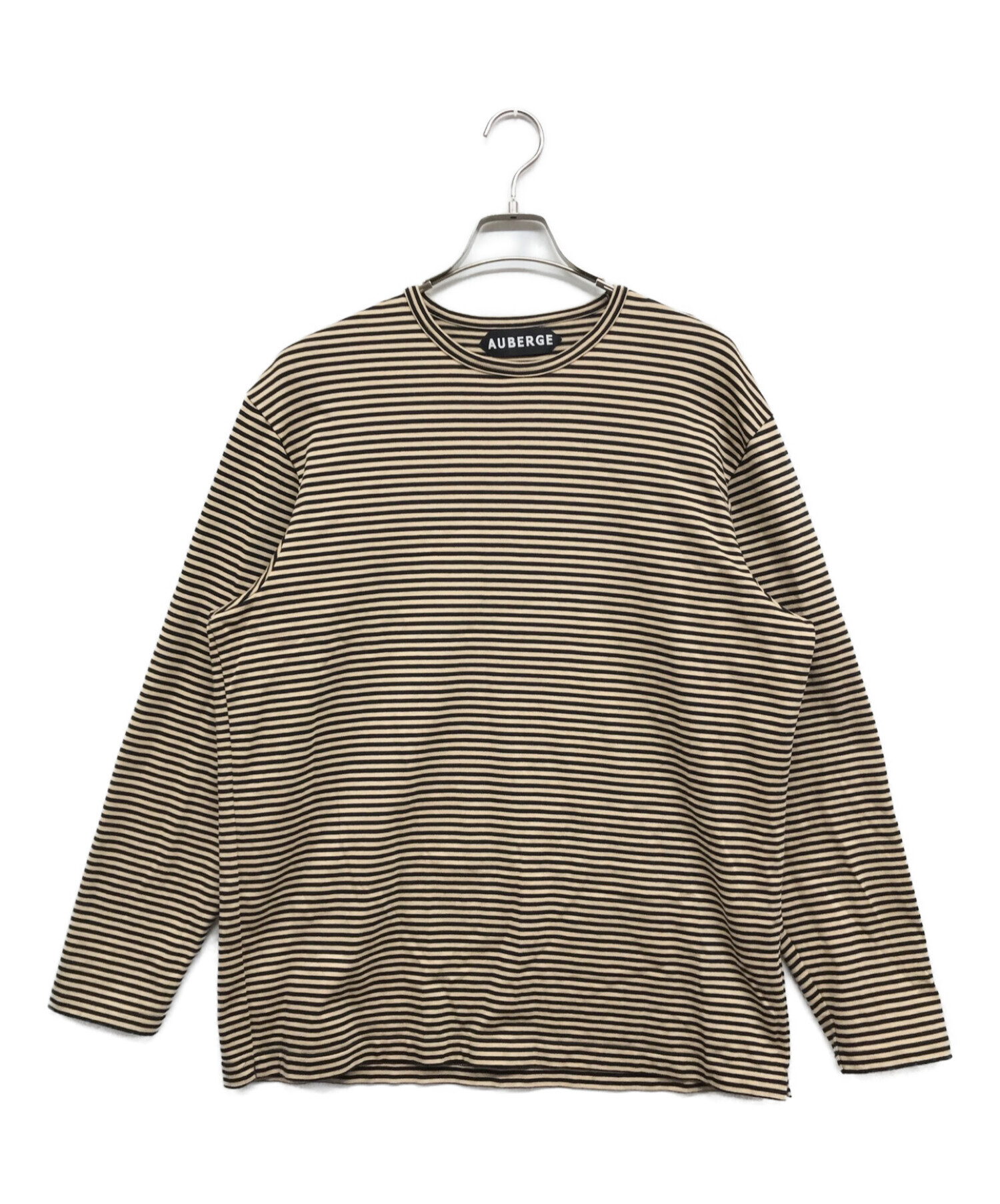 中古・古着通販】AUBERGE (オーベルジュ) ボーダーカットソー ベージュ 