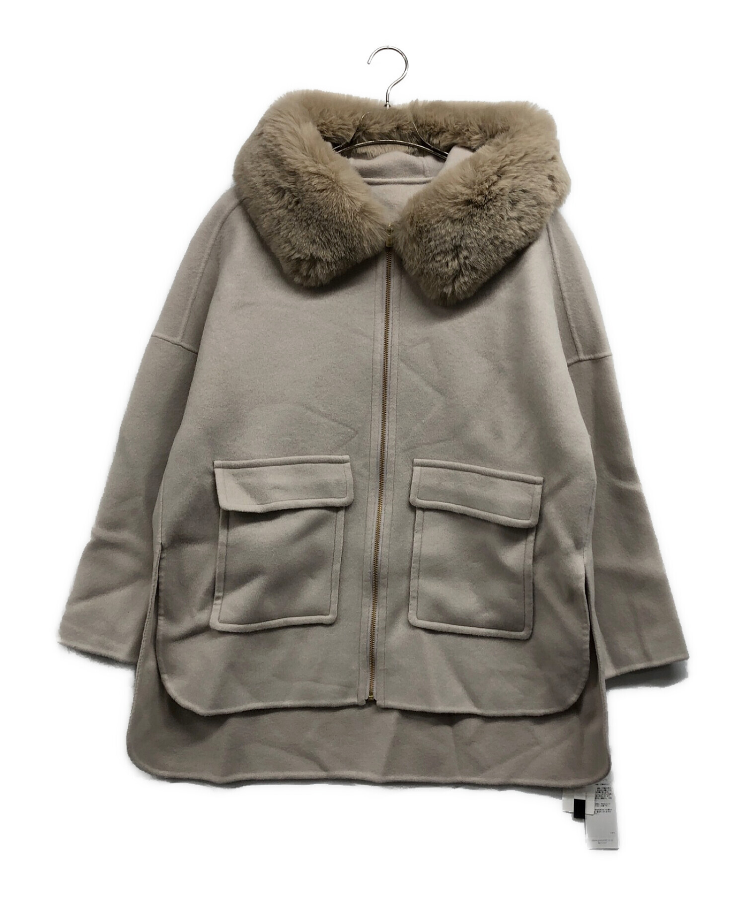 グレースコンチネンタルDiagramカシミヤ100フォックスファーフード