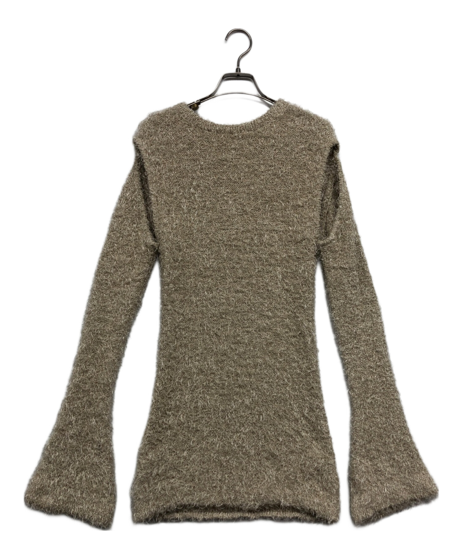 中古・古着通販】mediam (ミディアム) Fringe slit pullover ホワイト 