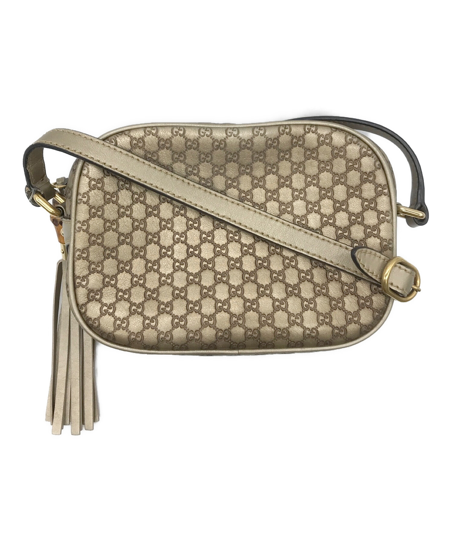 中古・古着通販】GUCCI (グッチ) グッチシマ レザー ショルダーバッグ  