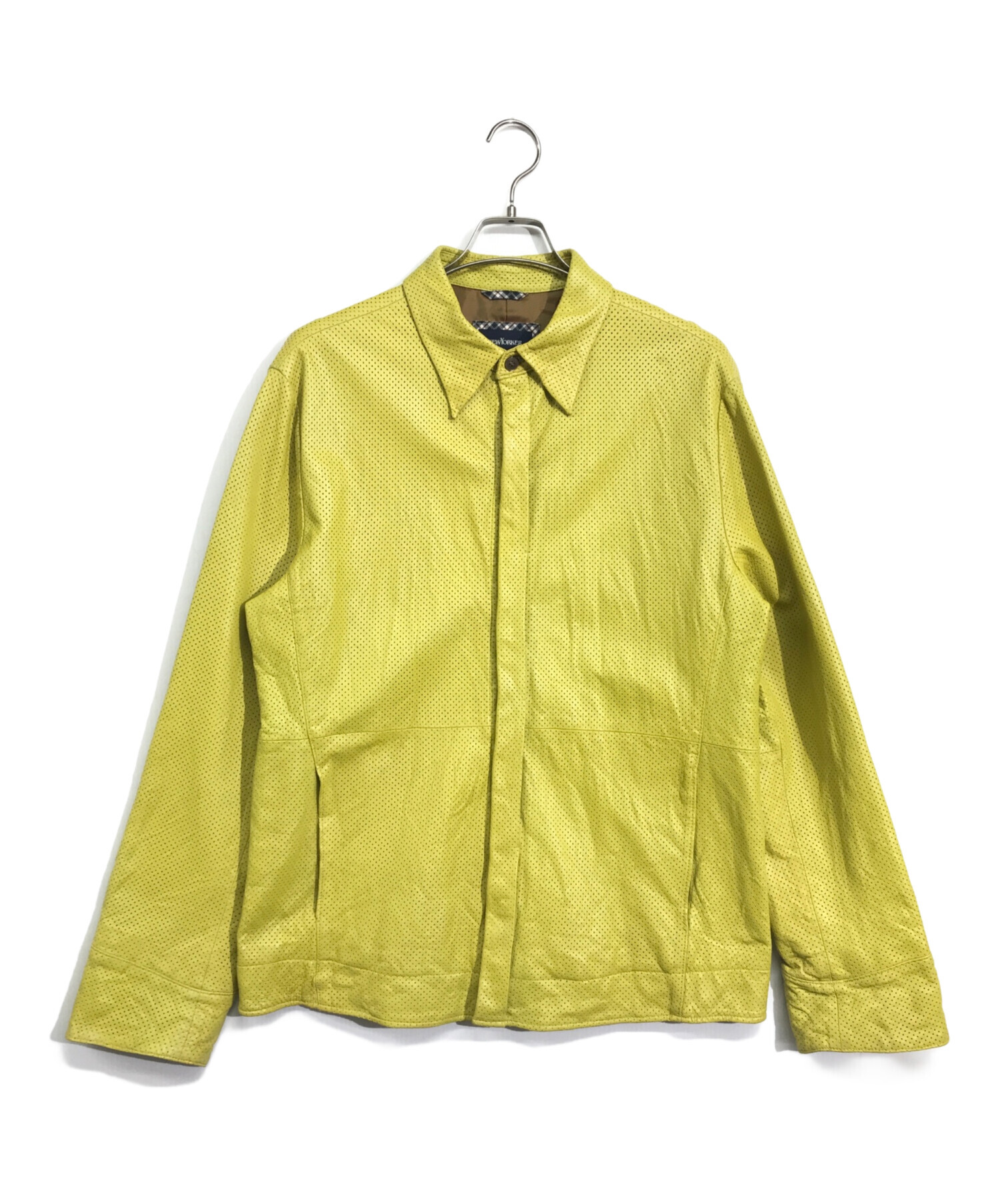 LAUREN ファッション NEWYORKER イエローパンチングレザーシャツ LAUREN ファッション NEWYORKER イエローパンチングレザーシャツ