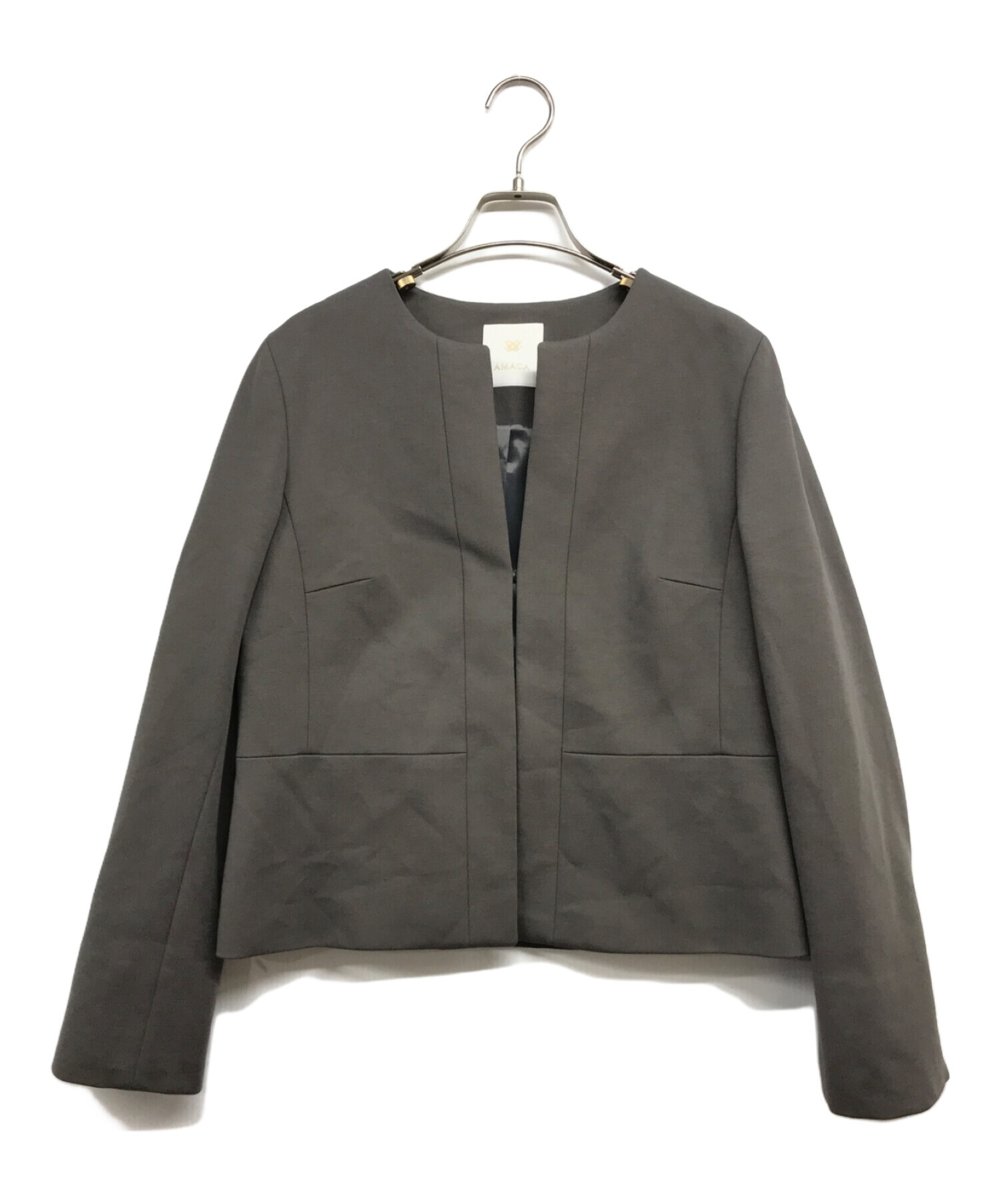 中古・古着通販】AMACA (アマカ) ストレッチノーカラージャケット 