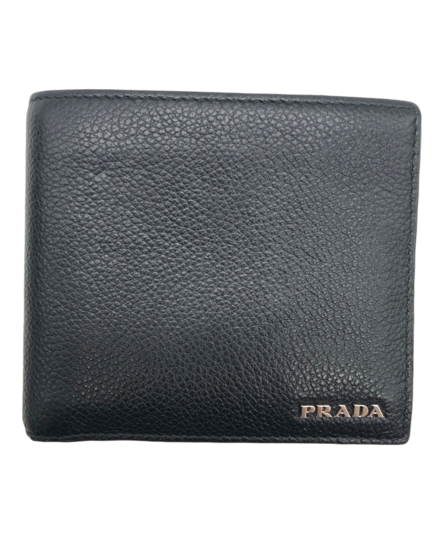 中古・古着通販】PRADA (プラダ) 2つ折り財布 ブラック｜ブランド 