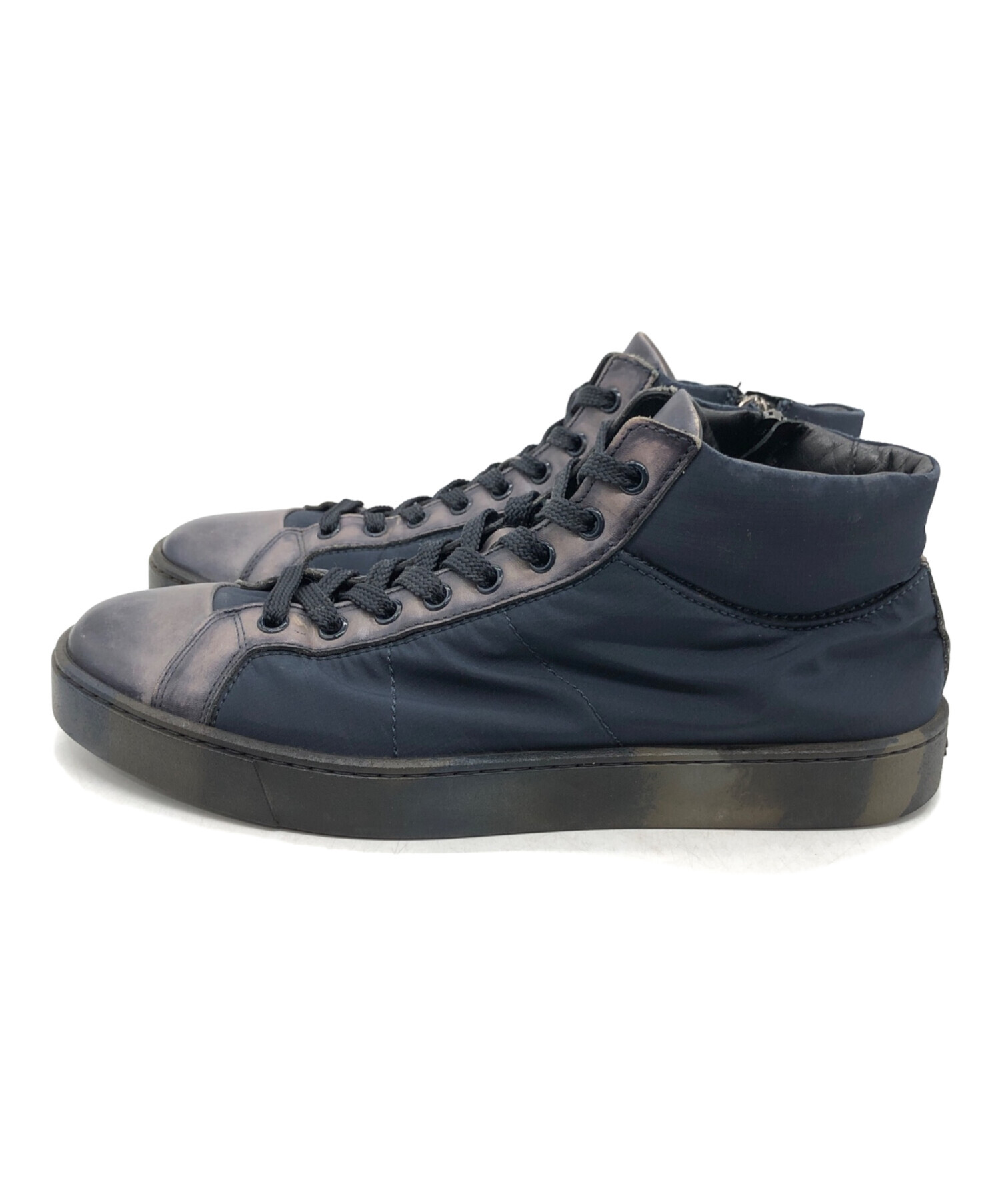 サントーニ（Santoni） イタリア製スニーカー ネイビー size5.5｜靴