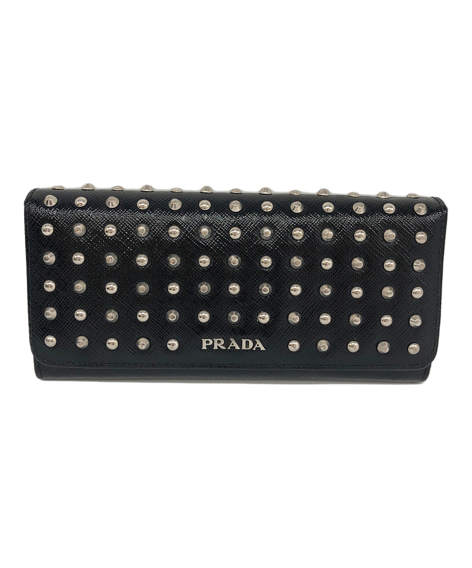 プラダ PRADA スタッズウォレット財布-mnml ダメージ加工 スキニー