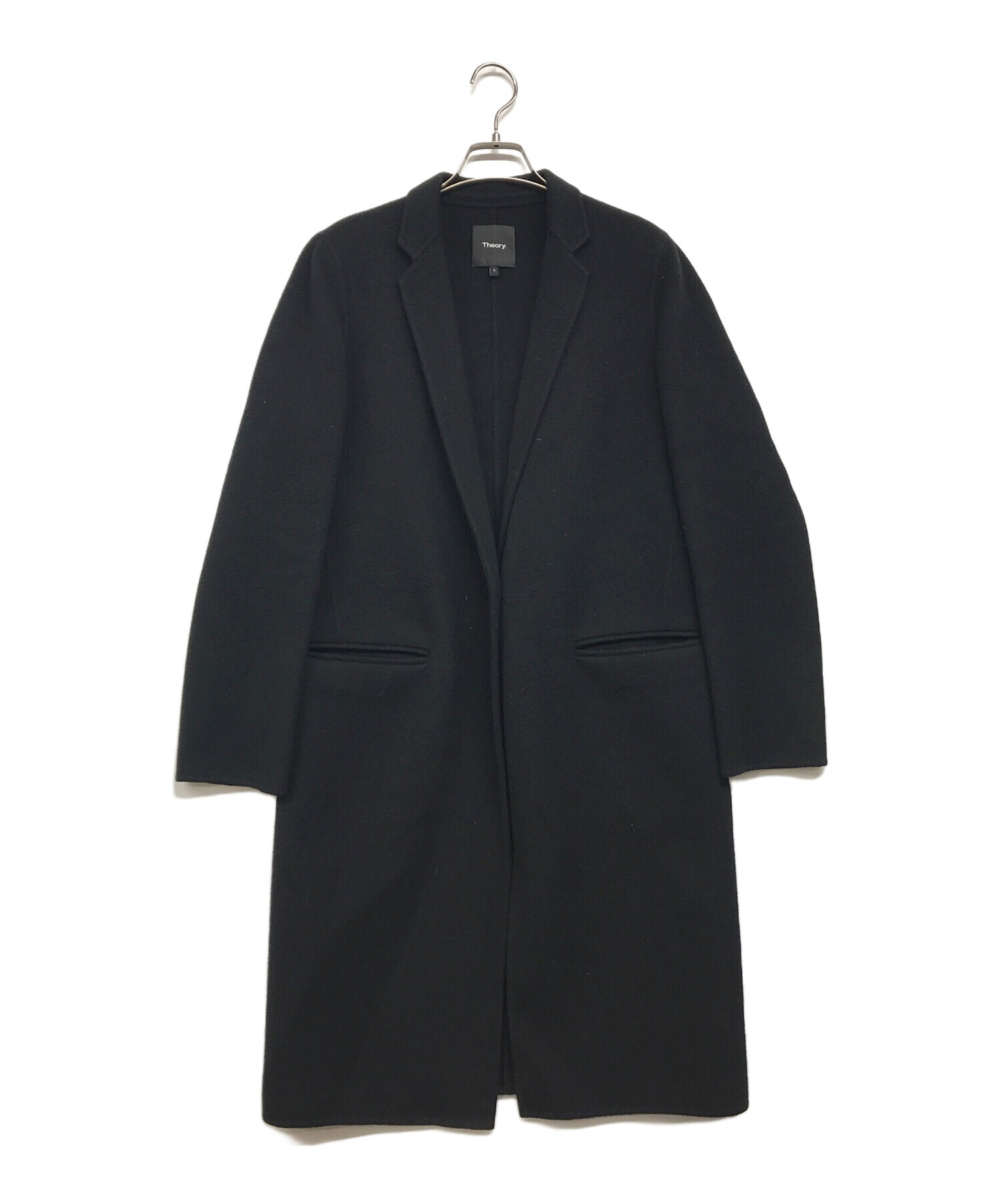 中古・古着通販】theory (セオリー) 1Bロングコート ブラック サイズ:S 