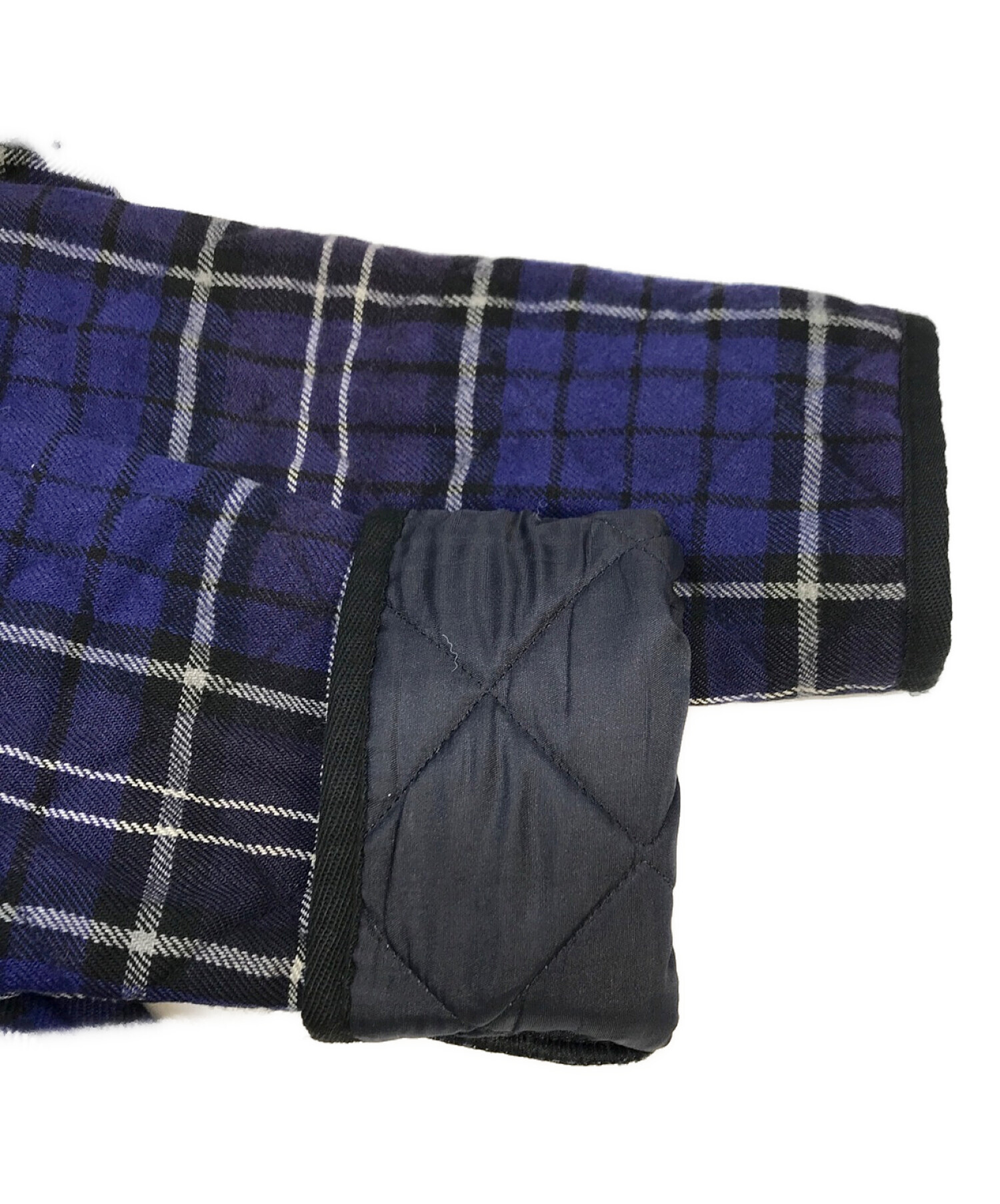 MACKINTOSH SCOTLAND (マッキントッシュスコットランド) ウールチェックキルティングジャケット ネイビー サイズ:38