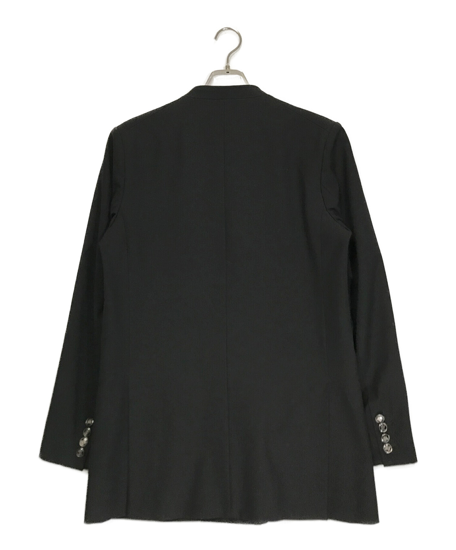 TACASI (タキャシ) ノーカラーダブルジャケット ブラック サイズ:46