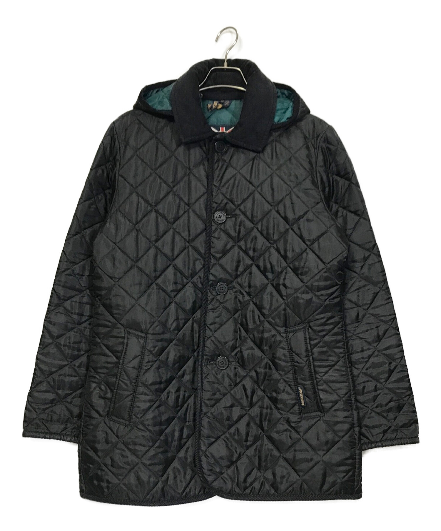 【美品】ラベンハム　ロングコート　キルティング　ブラック　38 Mサイズ