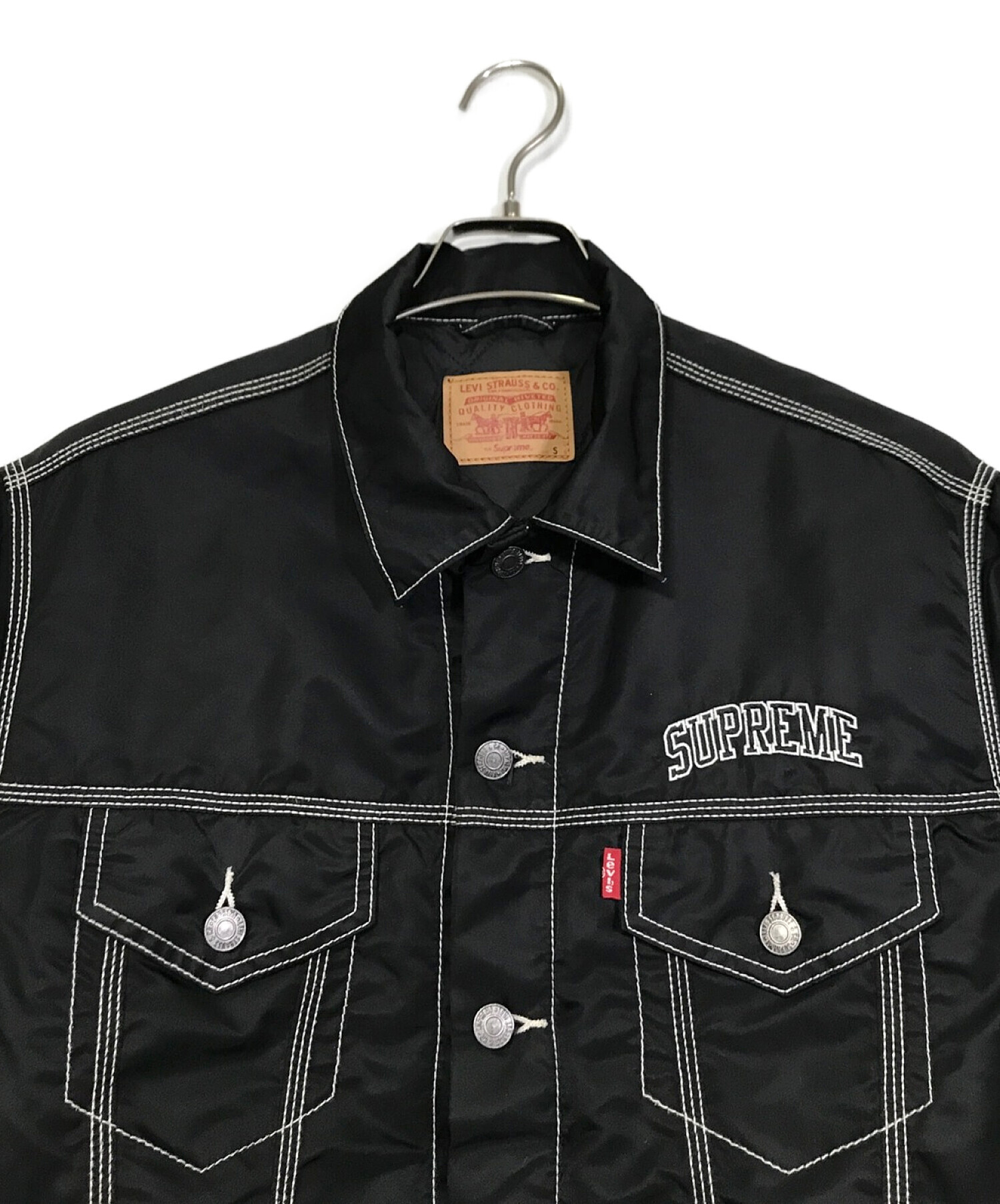 Supreme×LEVIS (シュプリーム×リーバイス) Nylon Trucker Jacket ブラック サイズ:S