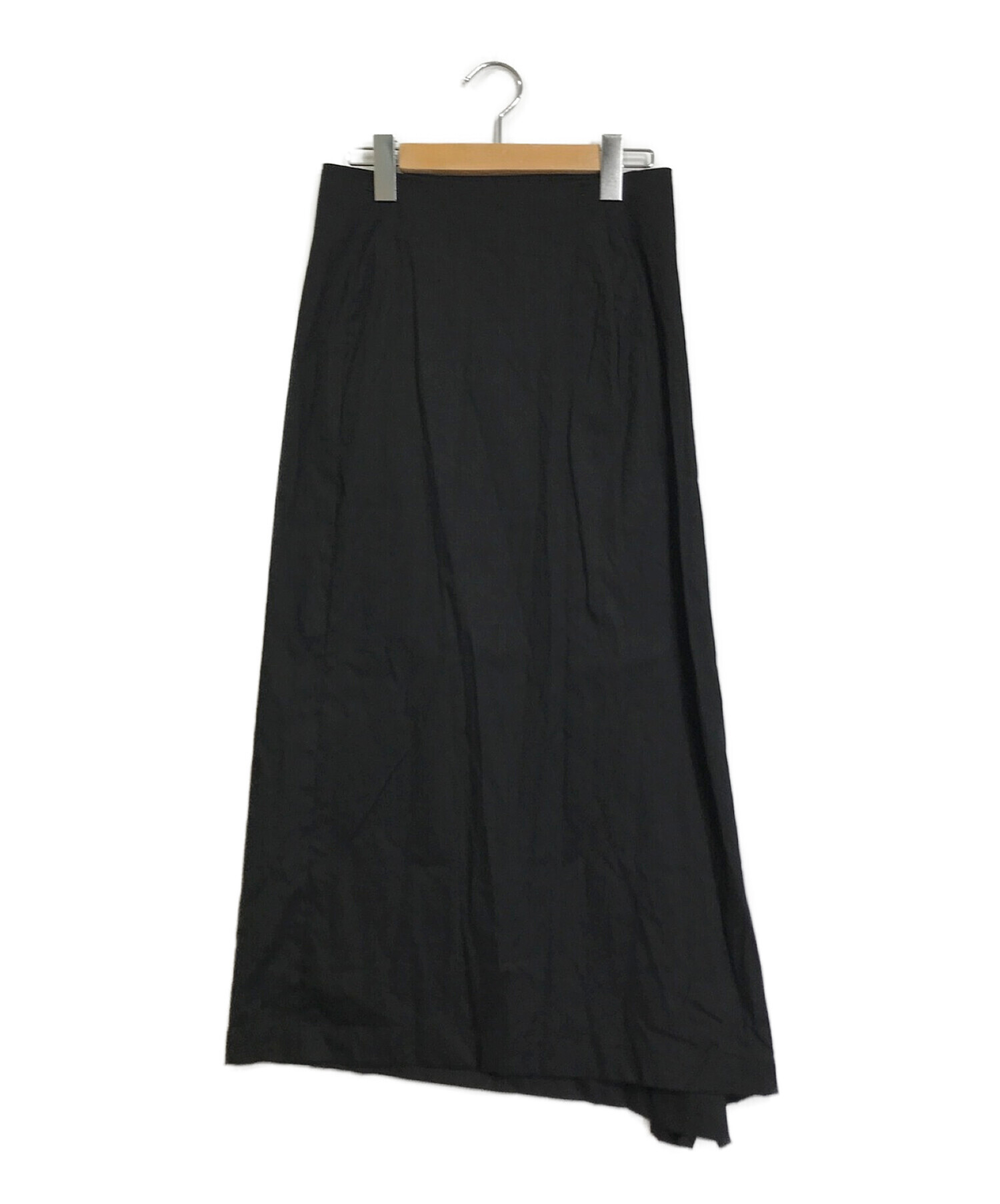 YOHJI YAMAMOTO (ヨウジヤマモト) リネンブレンドロングスカート ブラック サイズ:1