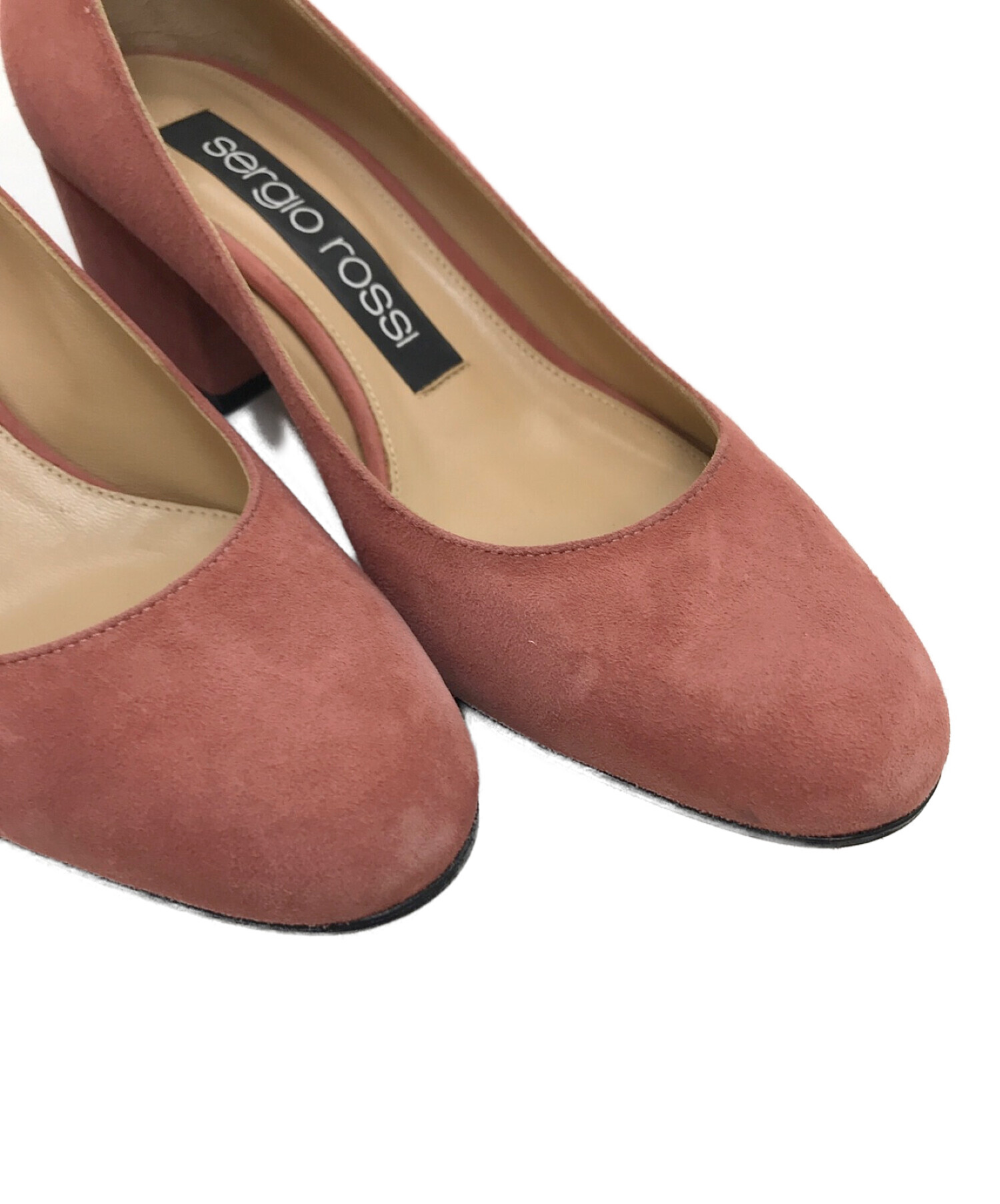 セルジオロッシ チャンキーヒールパンプス ピンク36