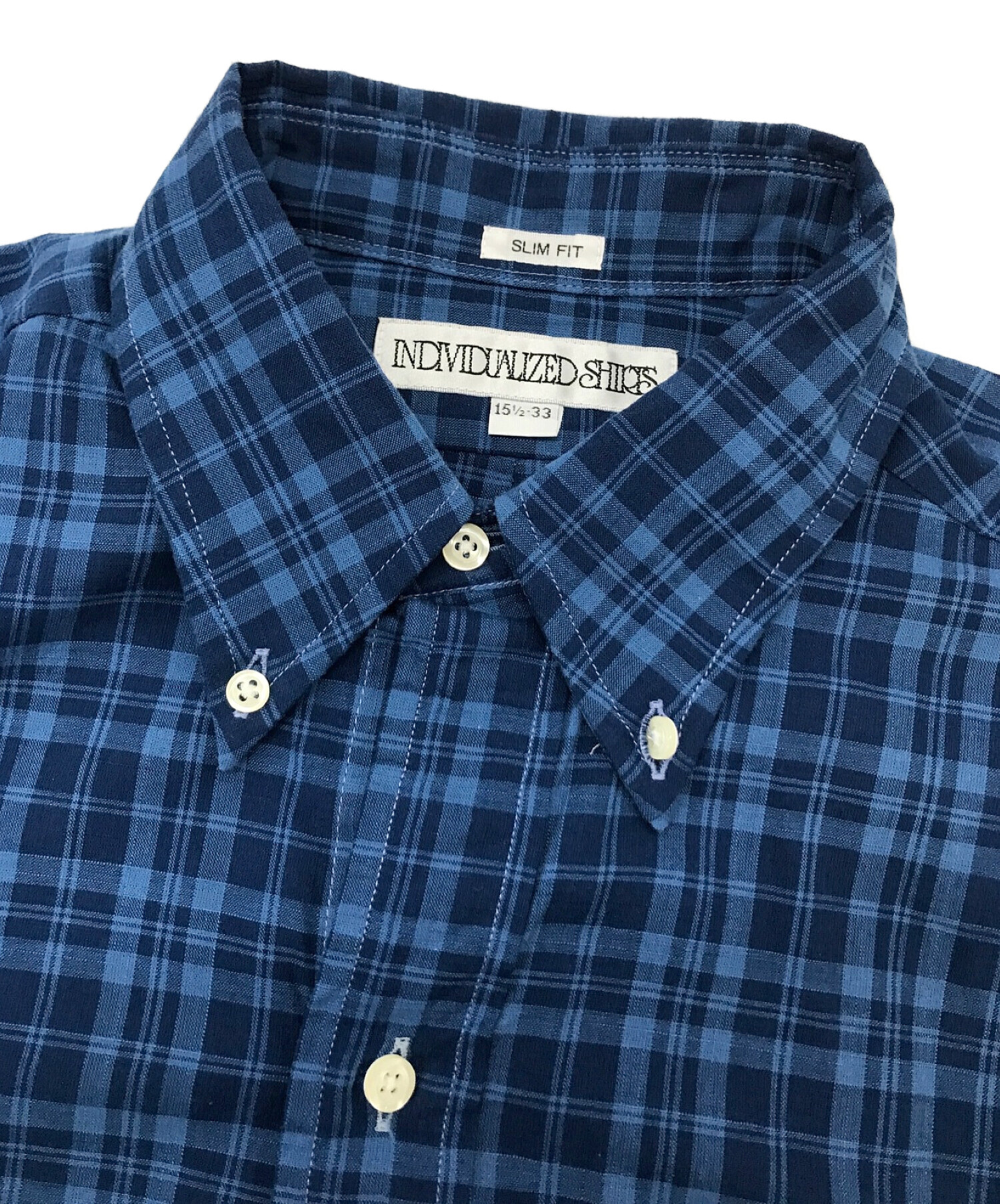 individualized shirts kaiko チェックシャツ ブルー