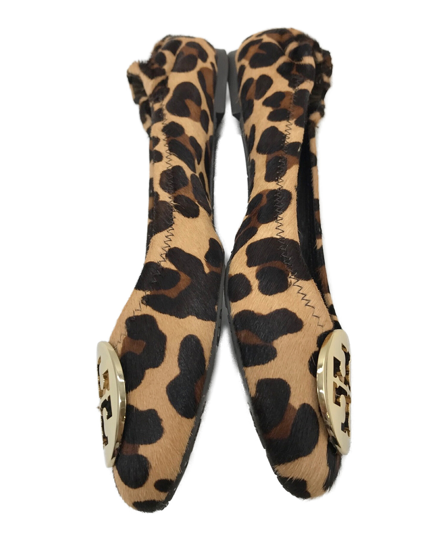 トリーバーチ レオパード フラットシューズ レオパードリボンフラット