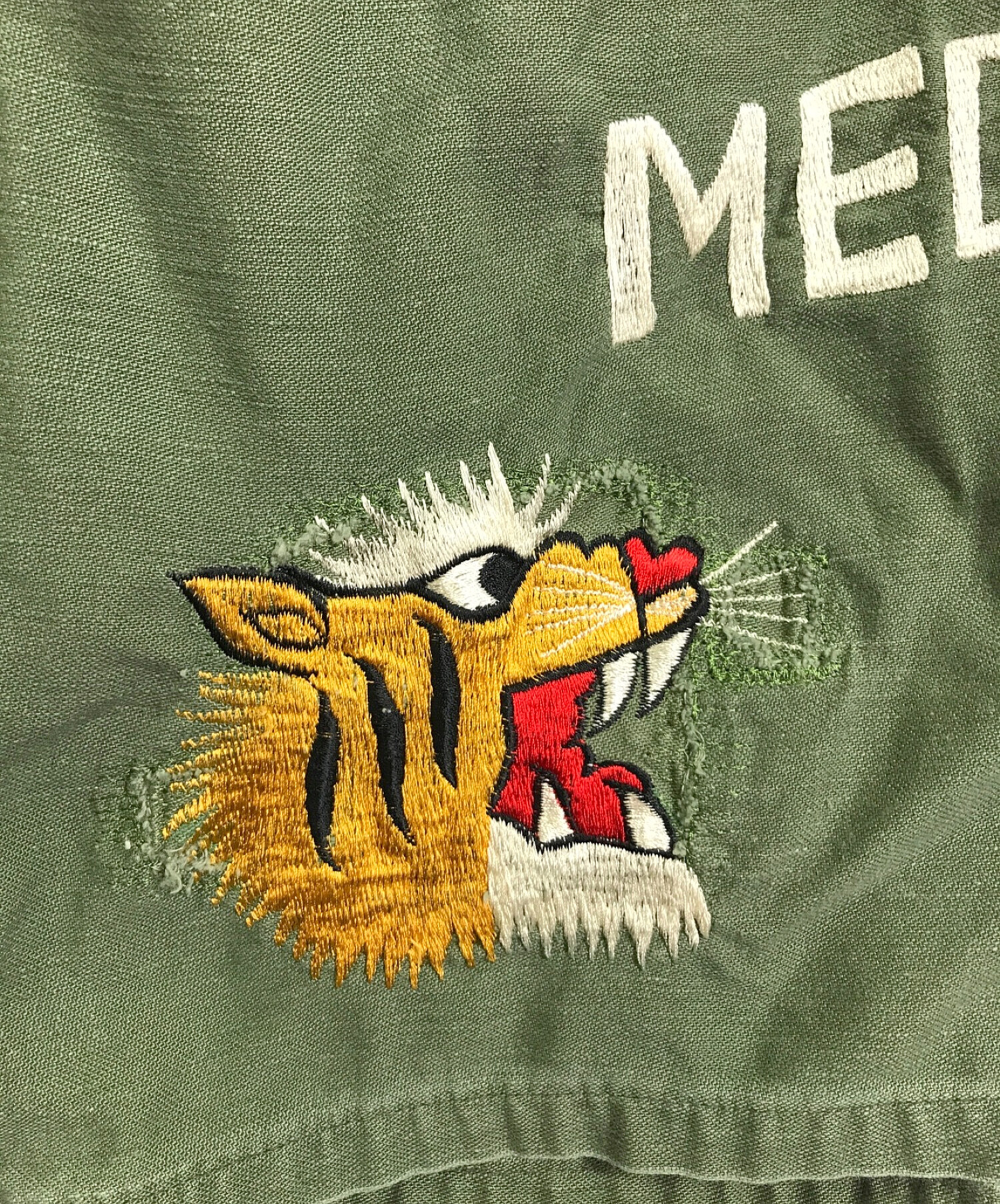 US ARMY (ユーエス アーミー) 60s ベトジャン刺繍 ヴィンテージ ユーティリティシャツ オリーブ サイズ:15 1/2×31