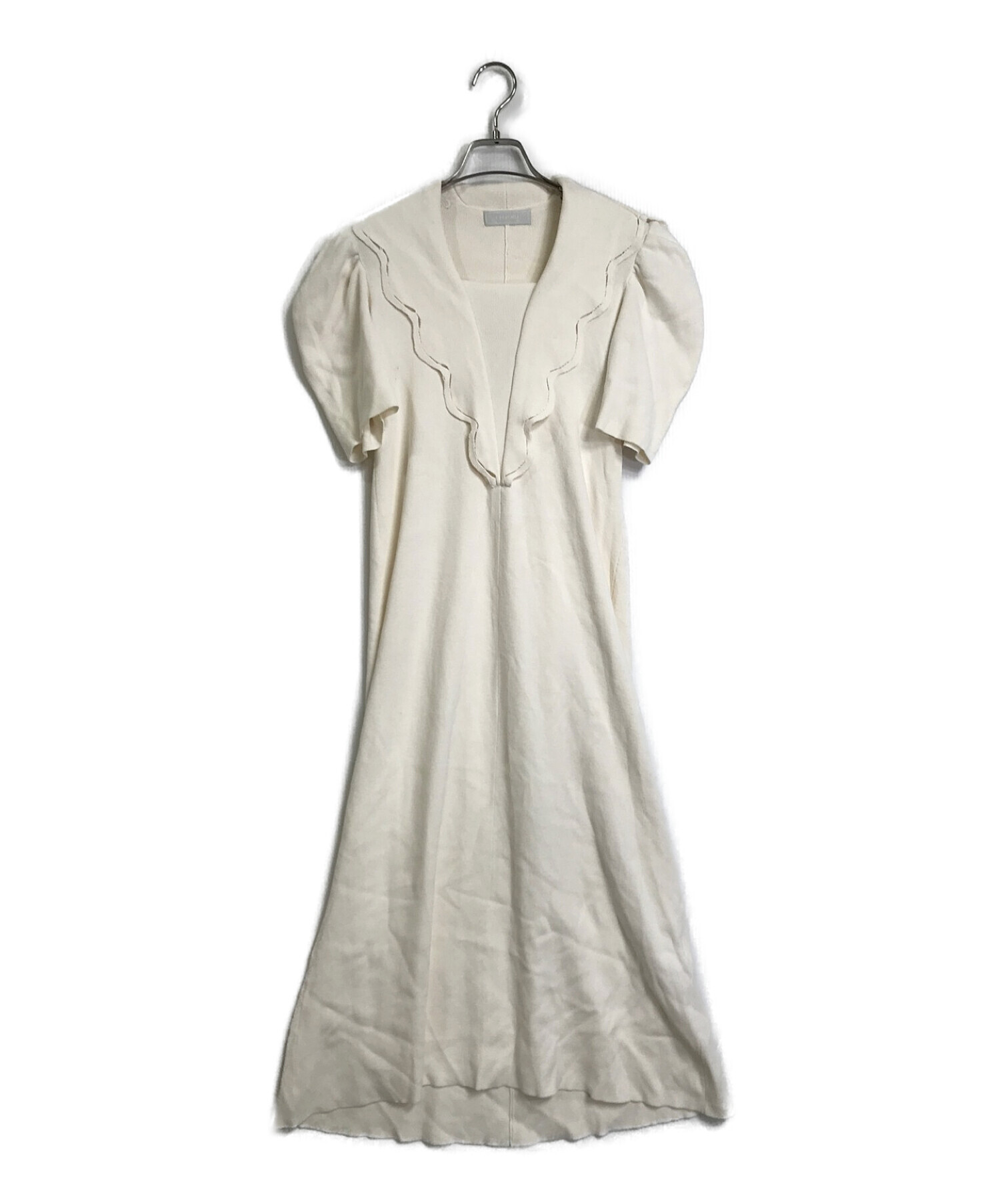 セルフォード スカラップ セーラー ニットワンピース 半袖 36