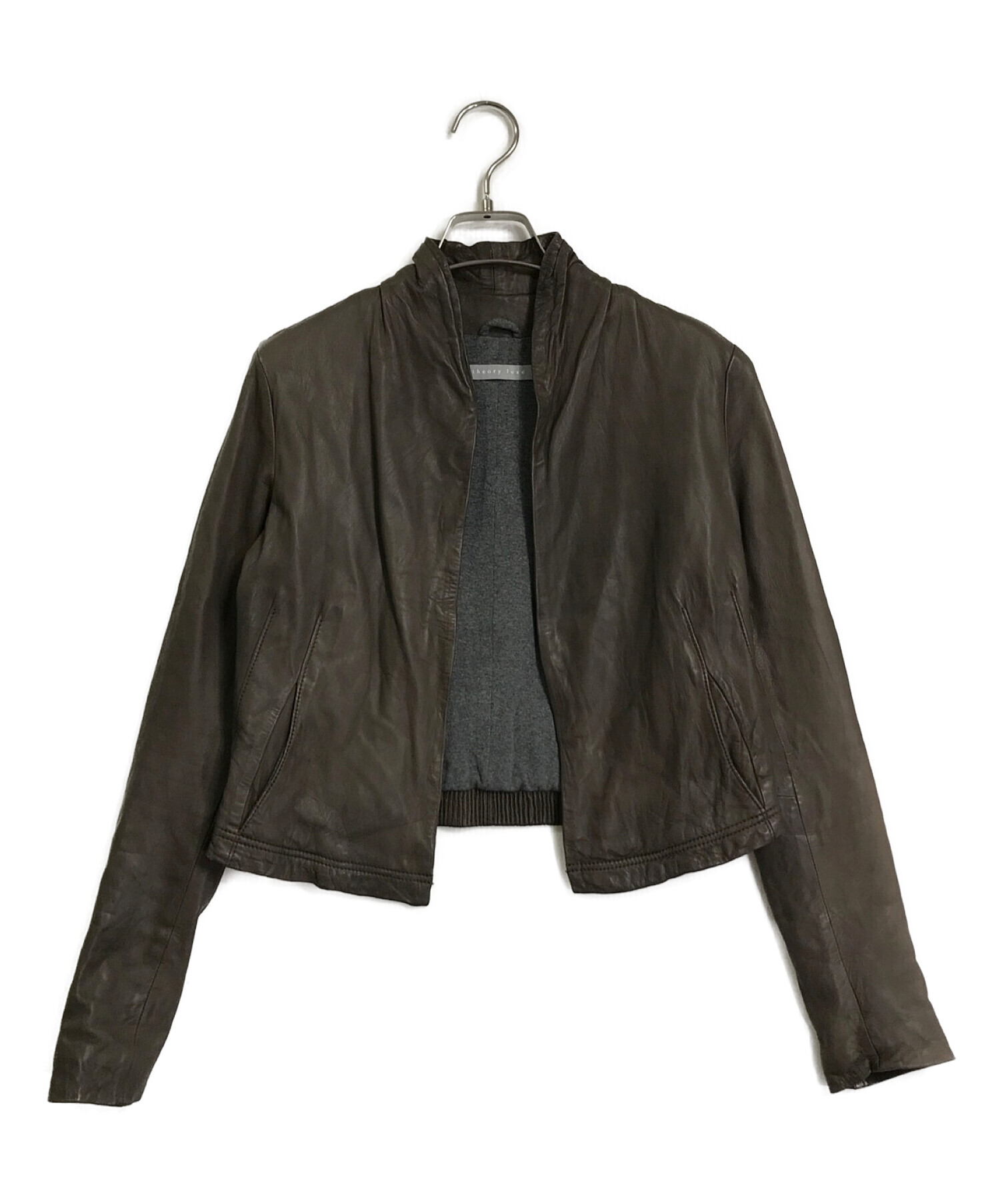 中古・古着通販】theory luxe (セオリーリュクス) レザーノーカラー 