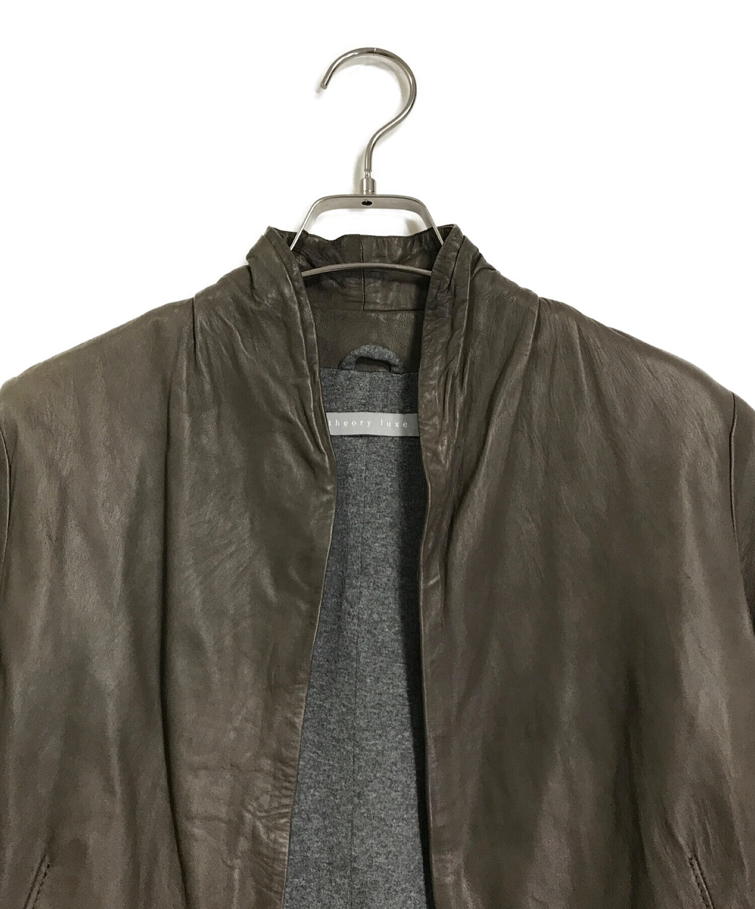 中古・古着通販】theory luxe (セオリーリュクス) レザーノーカラー 