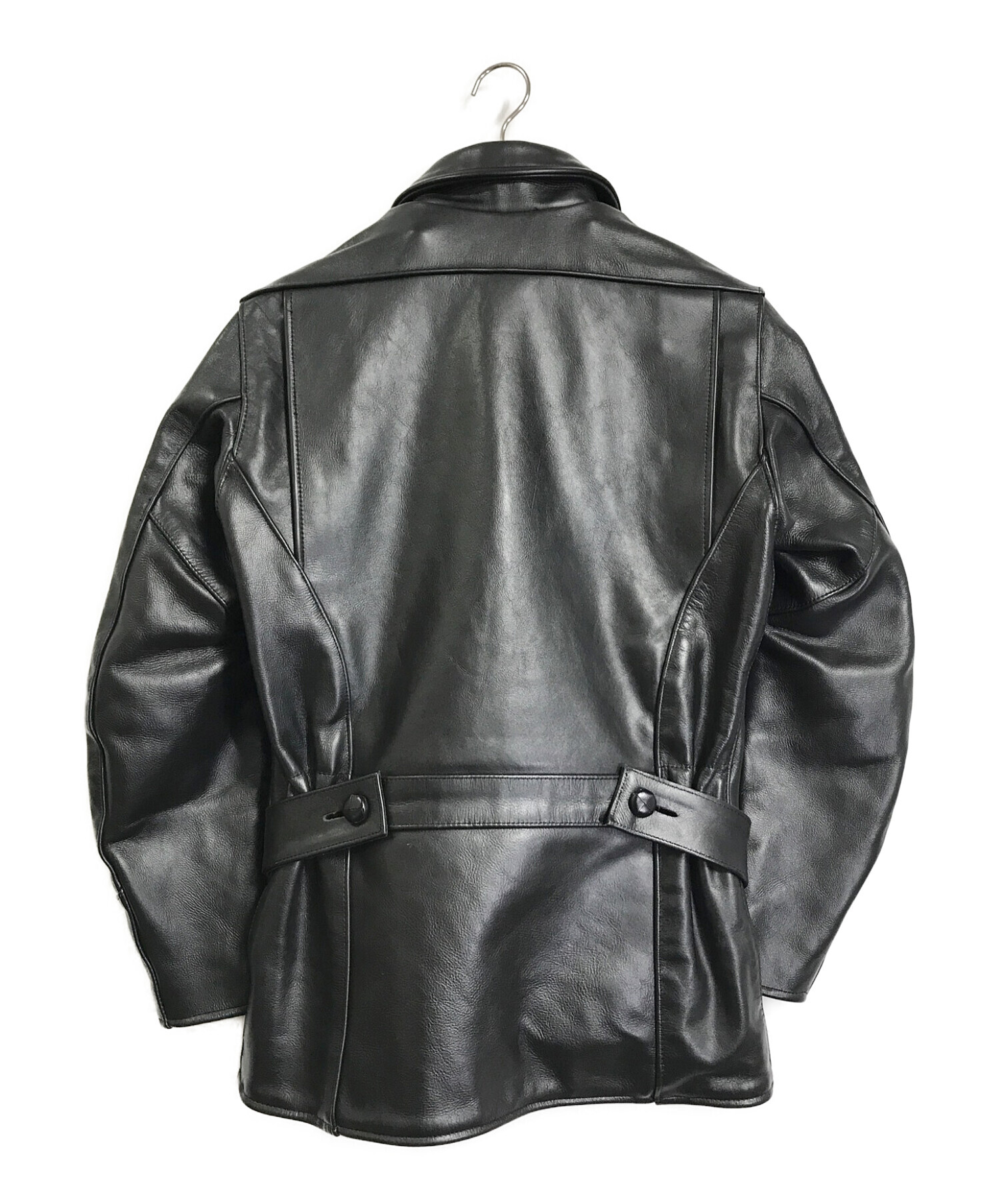 中古・古着通販】VANSON (バンソン) Type Jレザーカーコート ブラック 