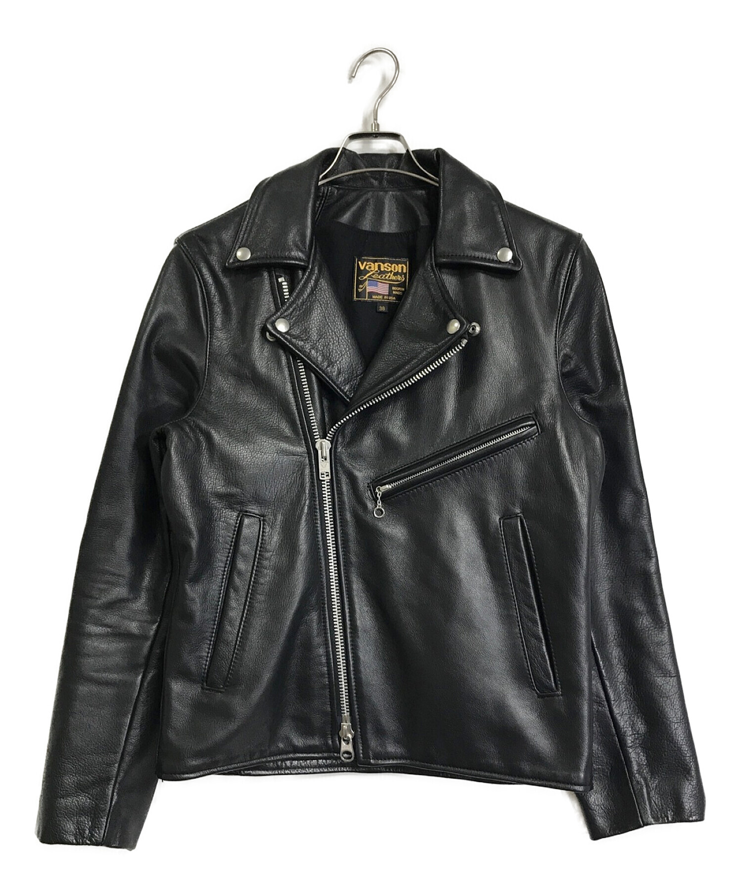 中古・古着通販】VANSON (バンソン) C2ライダースジャケット ブラック 