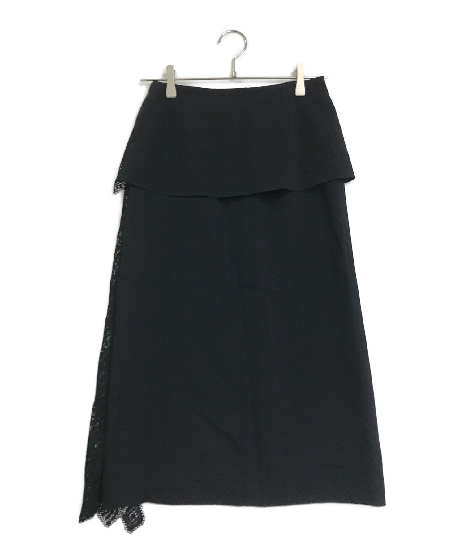 LE CIEL BLEU (ルシェルブルー) Lace Paneled Skirt ブラック サイズ:36