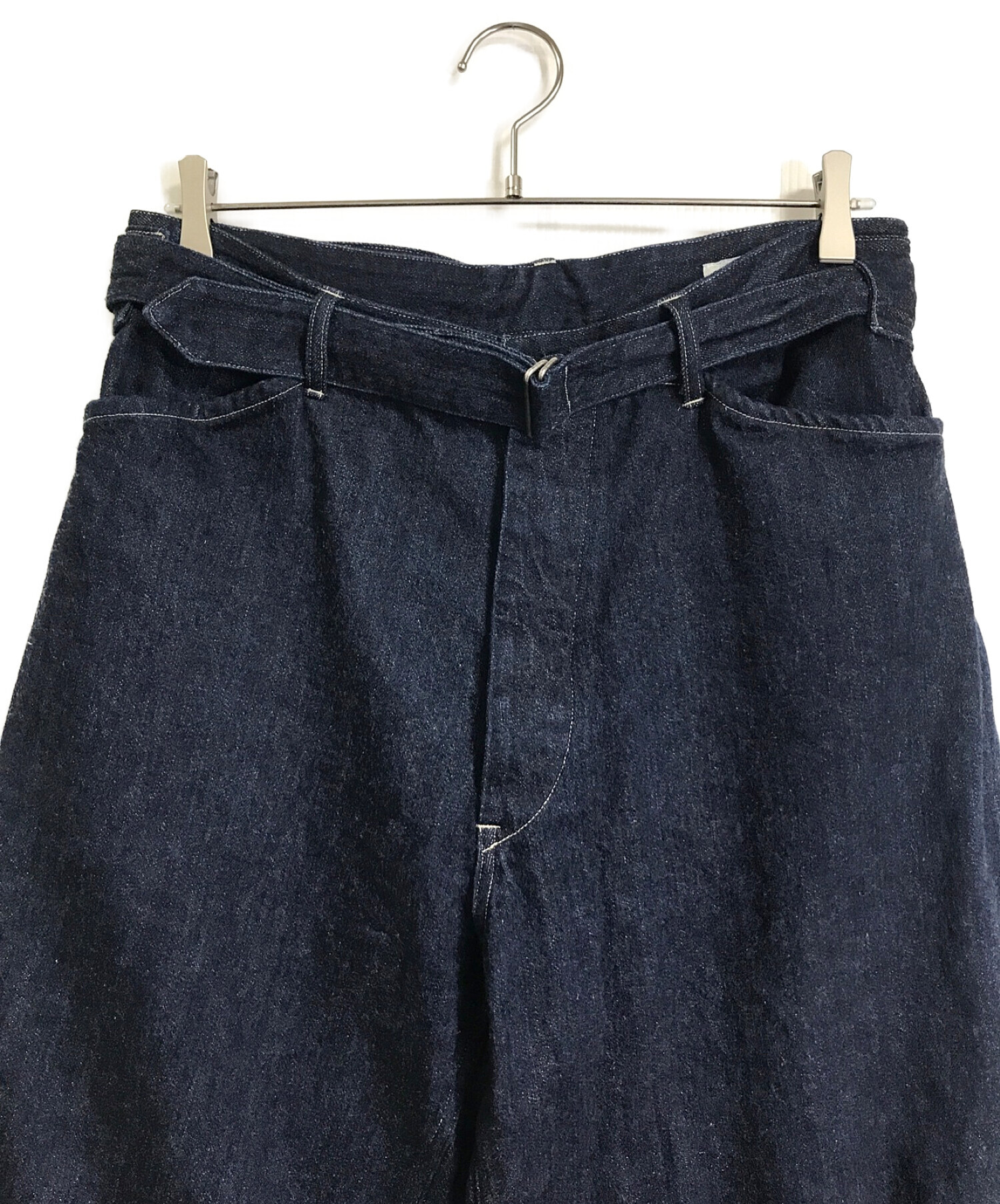 中古・古着通販】COMOLI (コモリ) デニムベルテッドパンツ インディゴ