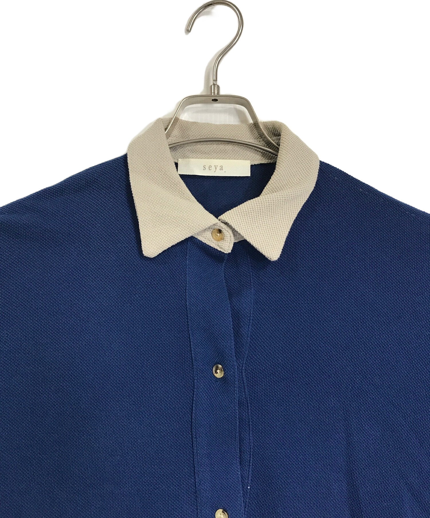 中古・古着通販】seya. (セヤ) seya. ワイドポロシャツ ブルー 