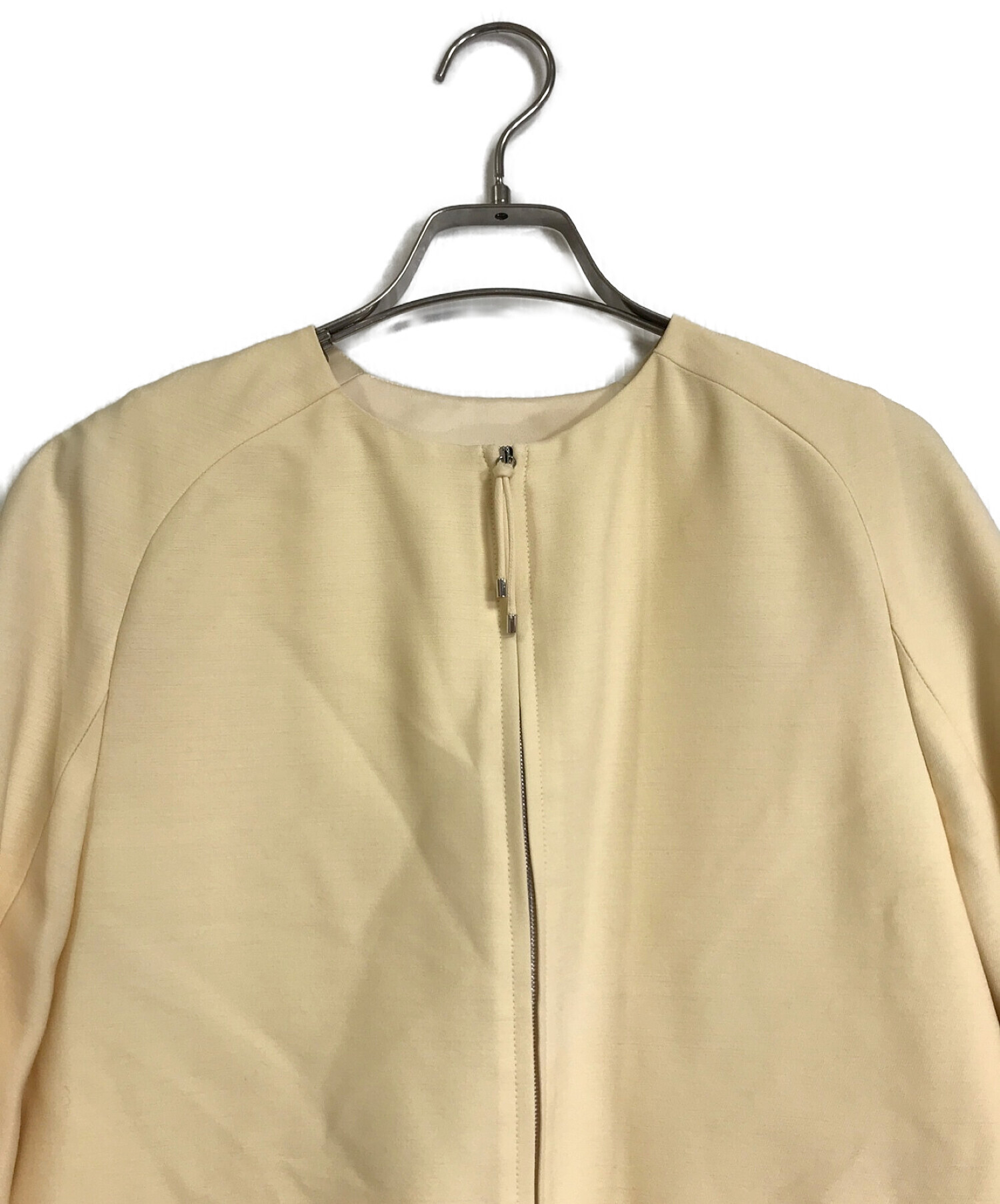 中古・古着通販】HERMES (エルメス) シルクウールノーカラージャケット 