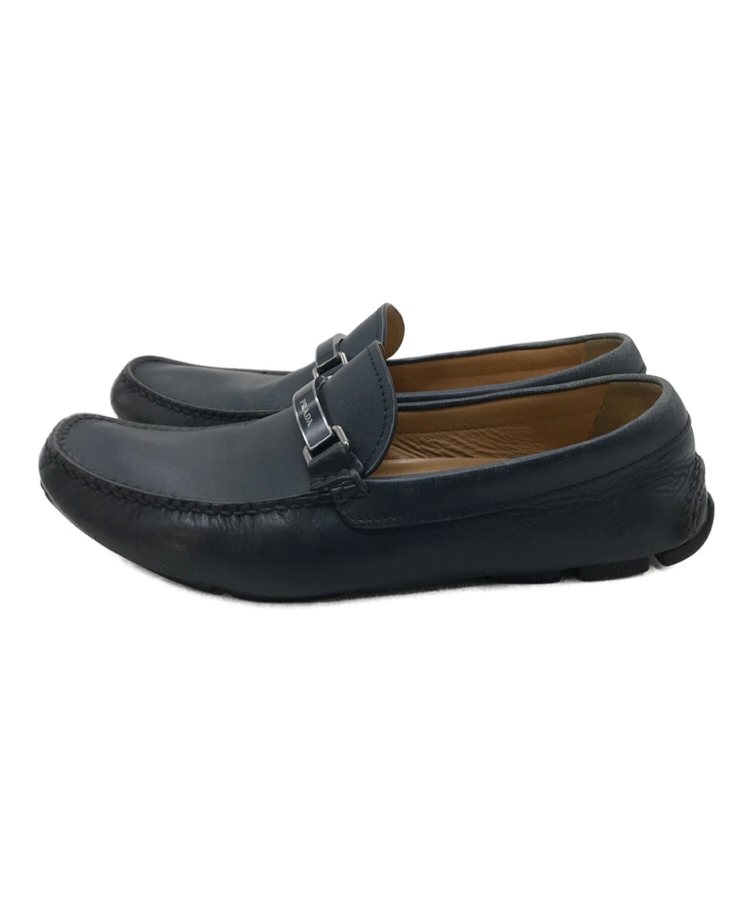 中古・古着通販】PRADA (プラダ) ドライビングシューズ ネイビー 