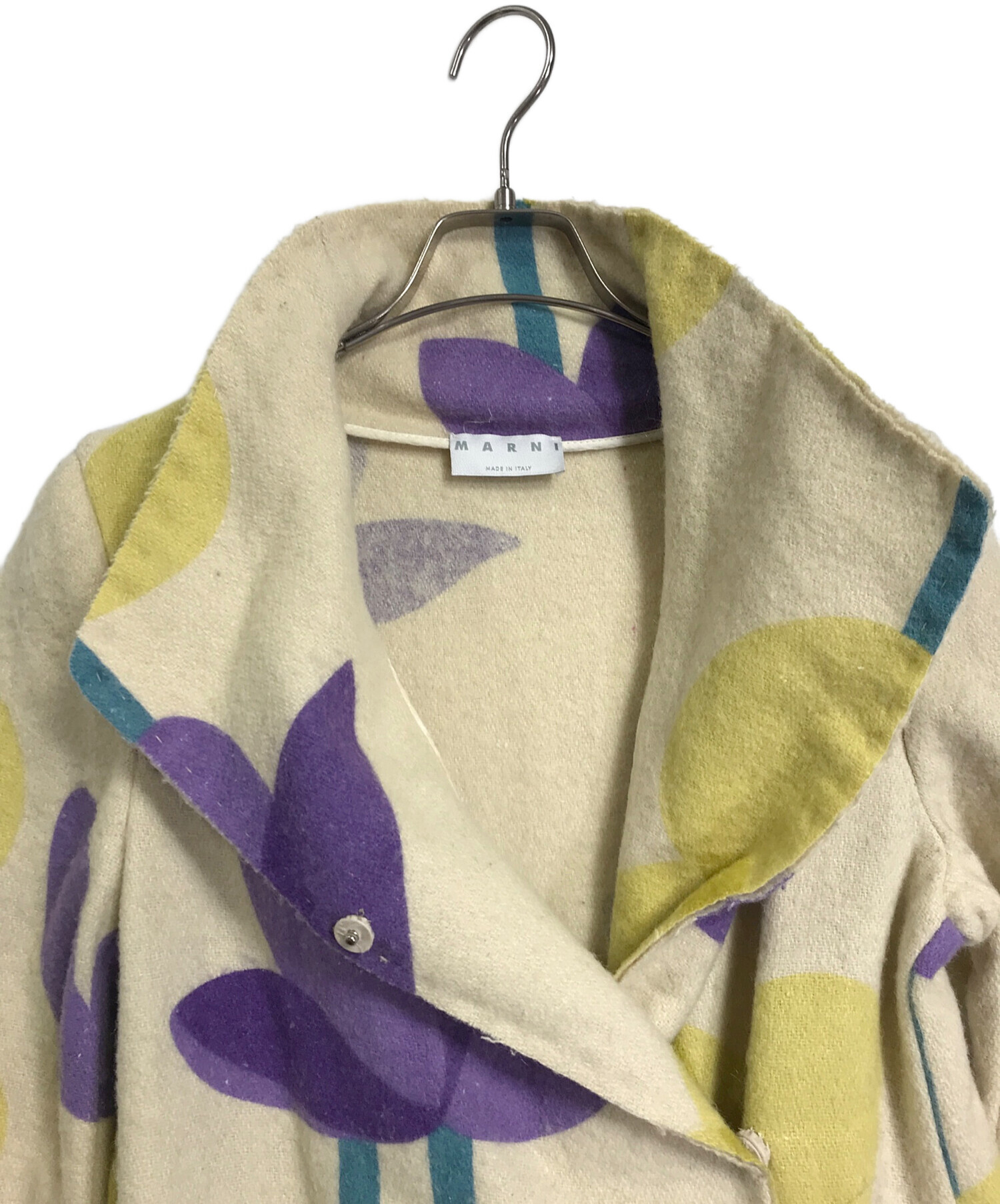 MARNI マルニ 12AW モヘヤウールボタンレスチェスターコート ベージュ  