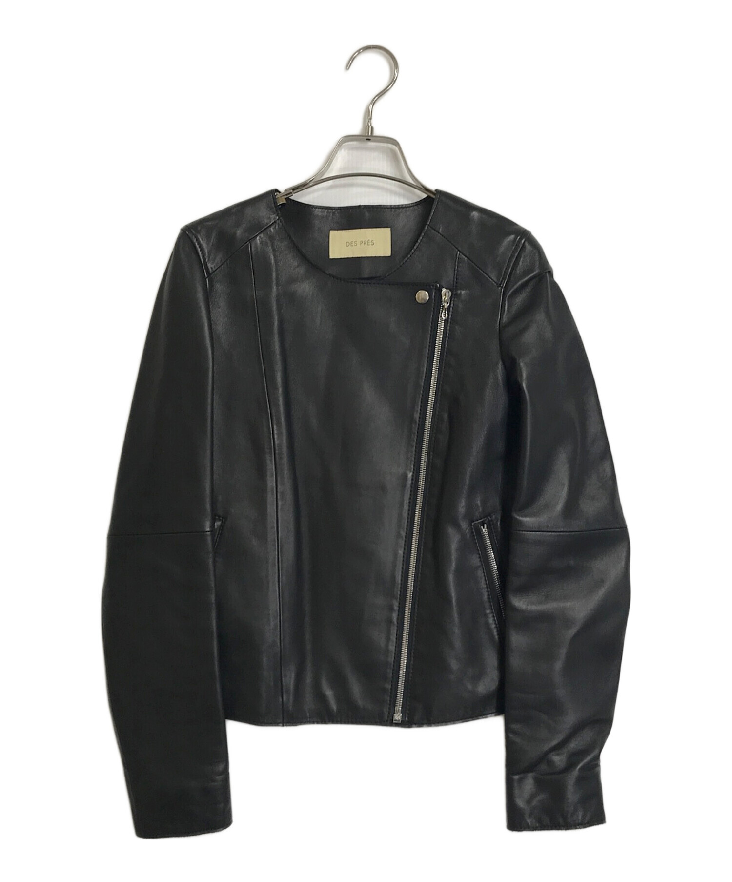 デ プレ ラム レザージャケット デ・プレ DES PRÉS ラムレザー ノーカラージャケット （19 ブラック