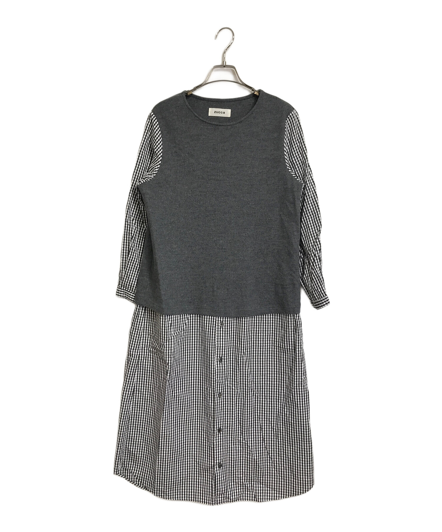 中古・古着通販】ZUCCA (ズッカ) 切替ワンピース ドッキングワンピース  