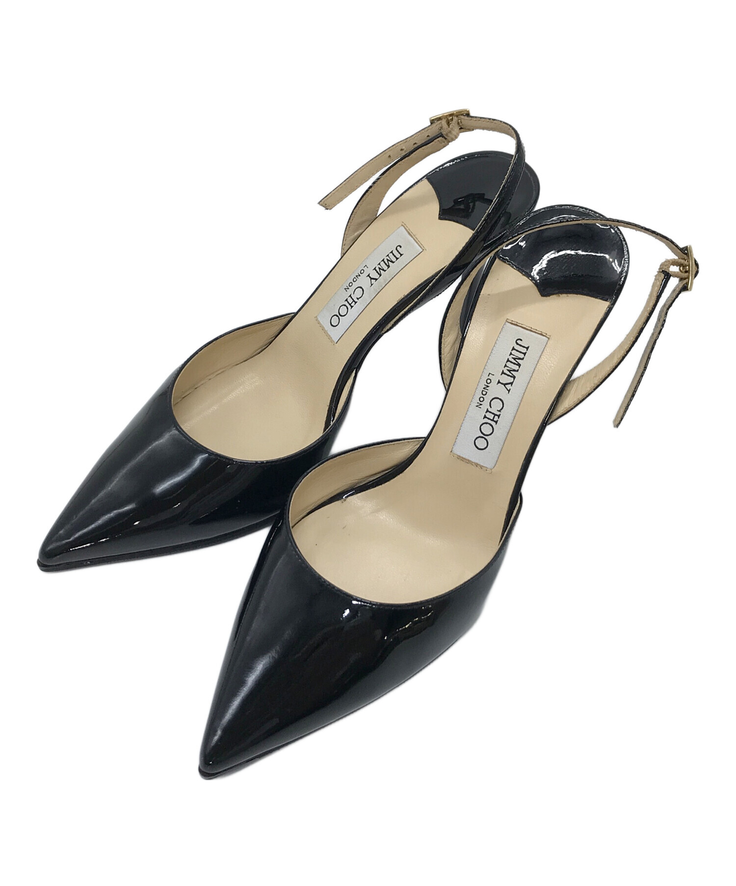 中古・古着通販】JIMMY CHOO (ジミーチュウ) エナメルミュールパンプス 