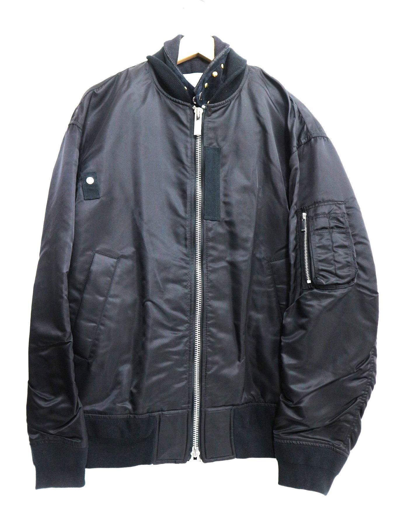 sacai (サカイ) オーバーサイズボンバージャケット ブラック サイズ:3 17-01377M　 17AW ランウェイモデル
