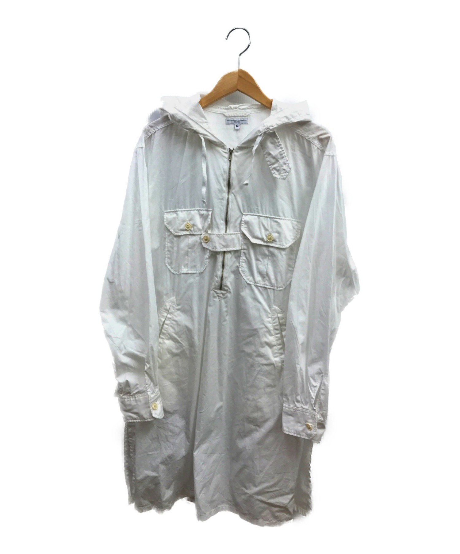 Engineered Garments (エンジニアド ガーメンツ) フードロングブッシュシャツ ホワイト サイズ:M Hooded Long  Bush Shirt