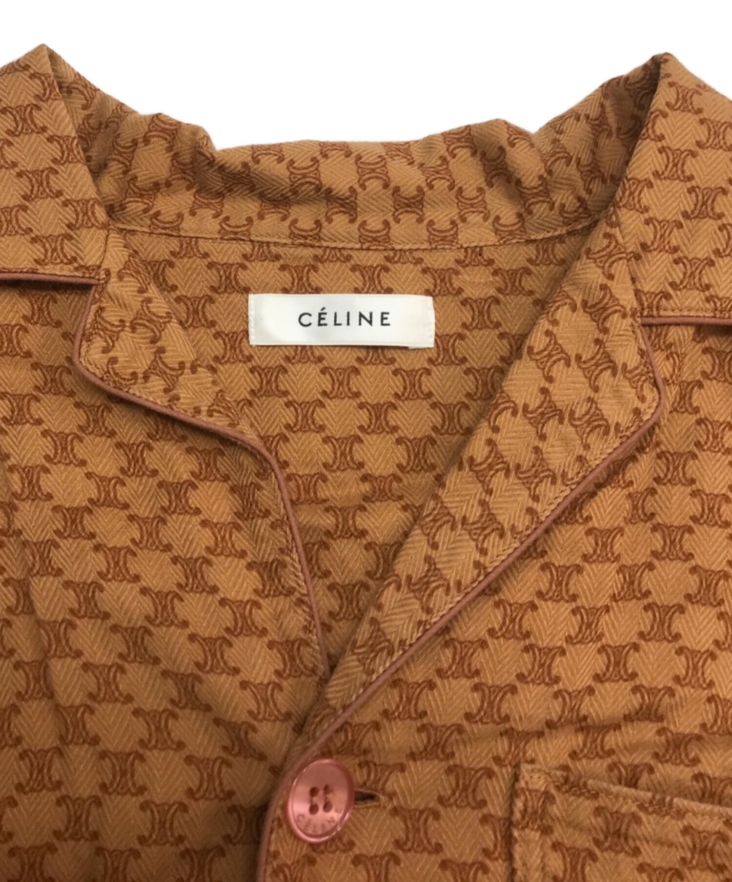 CELINE (セリーヌ) トリオンフパジャマシャツ ブラウン サイズ:M
