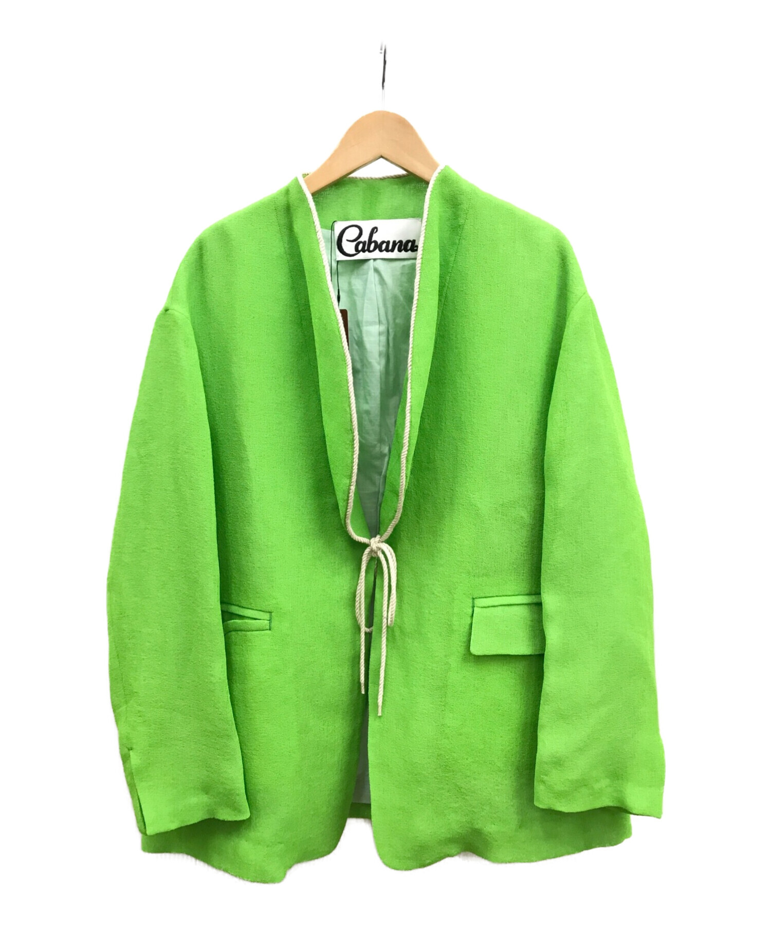 CABANA (カバナ) ヘチマ襟パイピングジャケット 黄緑 サイズ:36