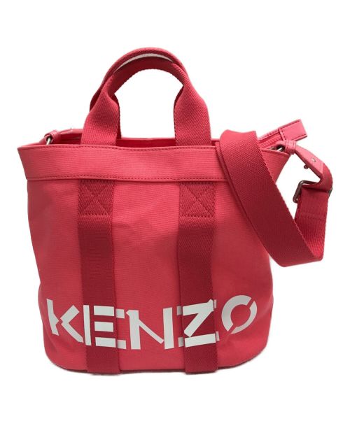 専用極美品 KENZO ケンゾー 虎 PVC×レザー トートハンドバッグ ピンク