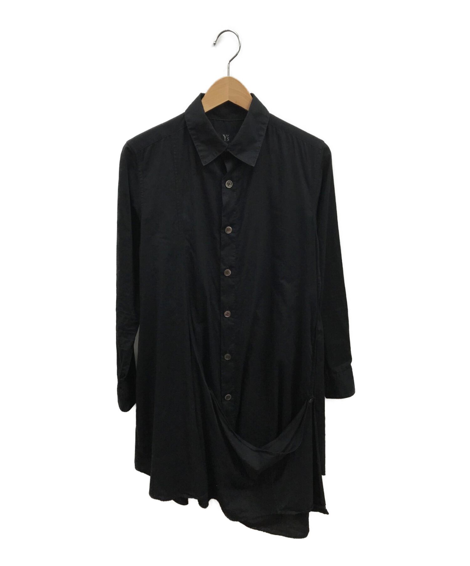 Y's (ワイズ) ロングシャツ / 長袖シャツ / デザインシャツ / ブラウス / 無地シャツ ブラック サイズ:1
