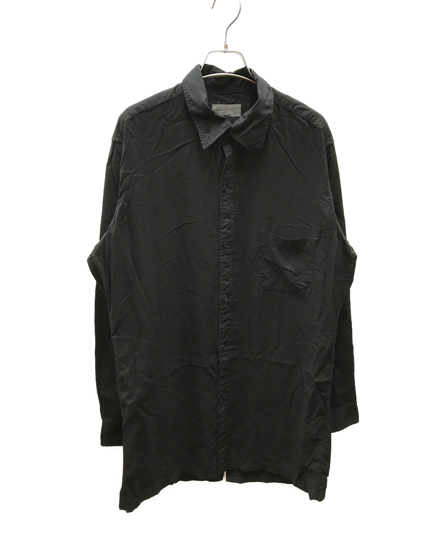 Yohji Yamamoto pour homme (ヨウジヤマモト プールオム) 後開きロングスリーブシャツ ブラック サイズ:2